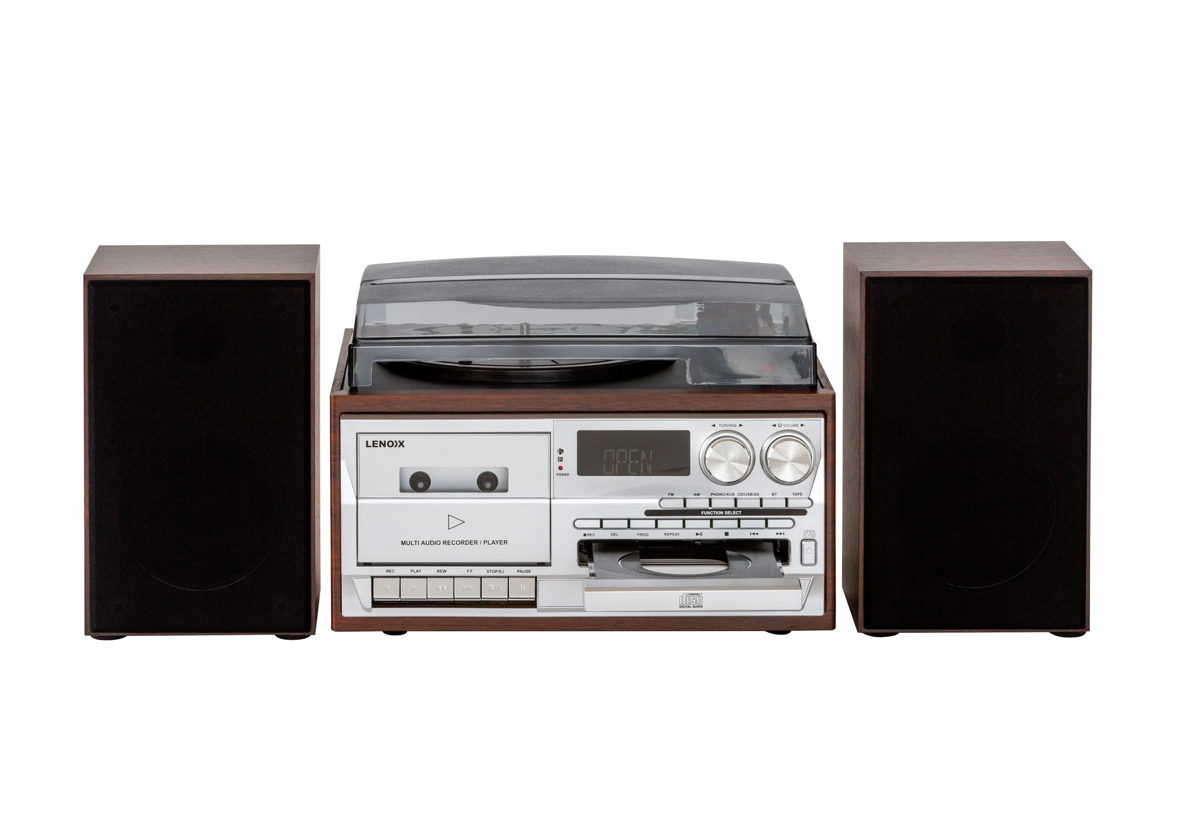 Audio Home Entertainment System (Brown) CDs, Vinyl, Wireless & More