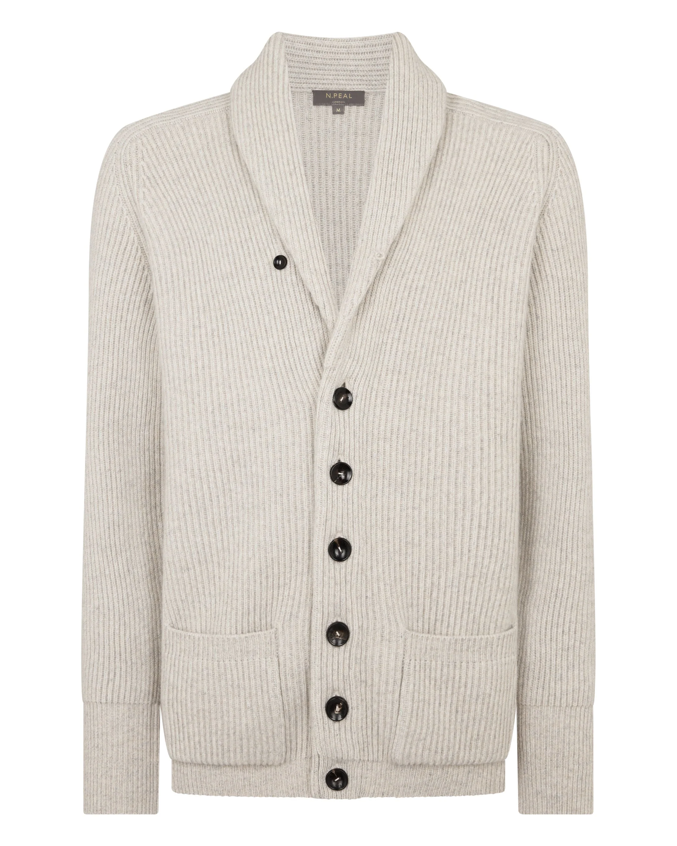 Men's Kensington Cashmere Cardigan Ash Grey Marl