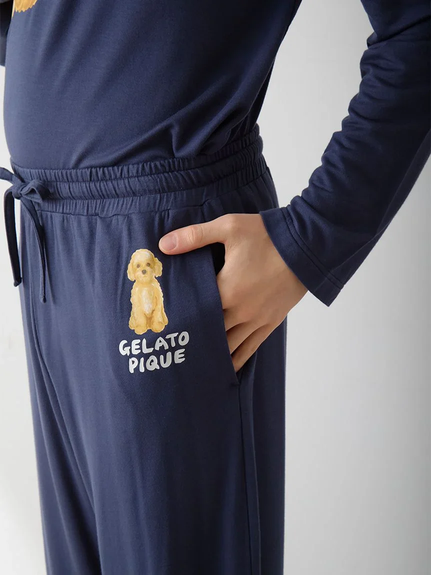 Men's DOG One-point Print long pants