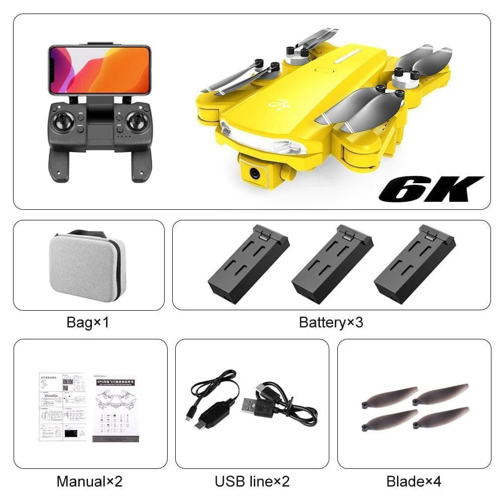 2024 New GPS Drone - 6K HD Camera Professional Aerial Photography Brushless Foldable Quadcopter FPV WIFI RC Distance 2000M Gifts Professional Camera Drone