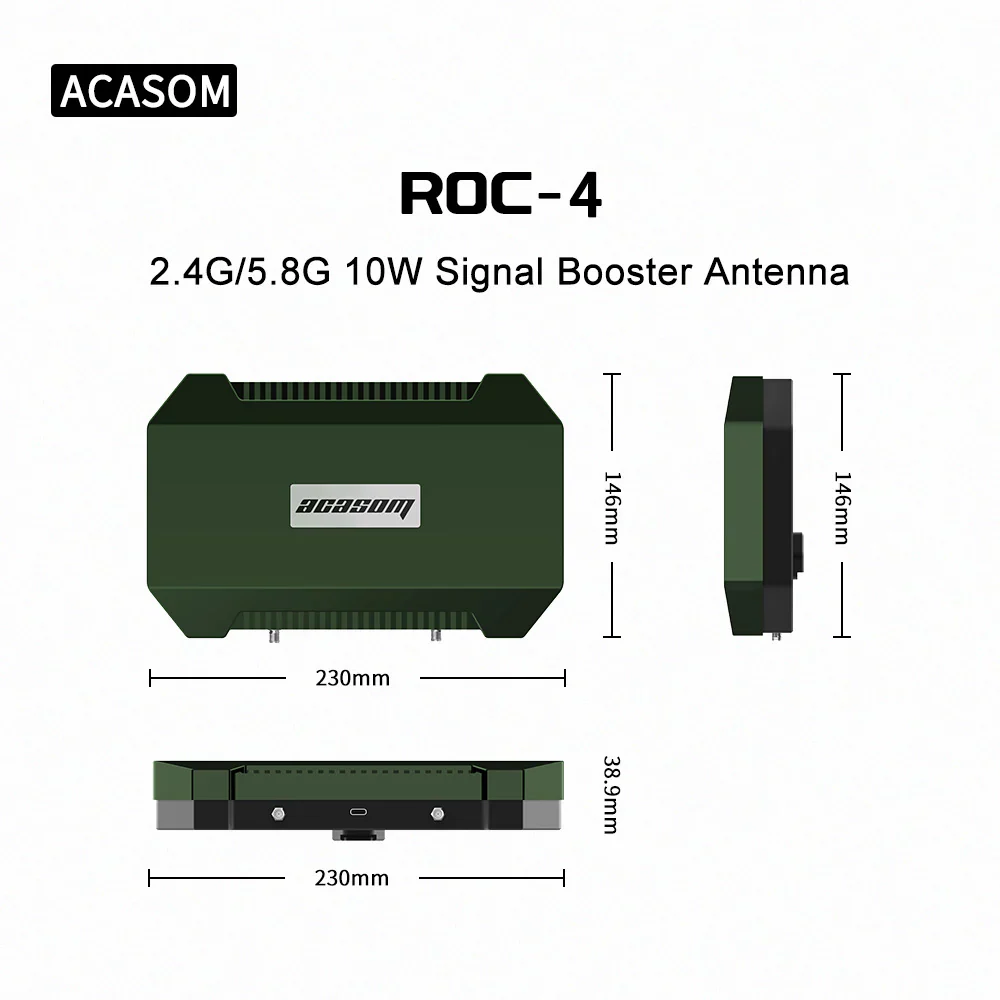 ACASOM ROC-4 2.4G/5.8G 10W 8000mAh Dual-band Signal Booster Antenna Remote