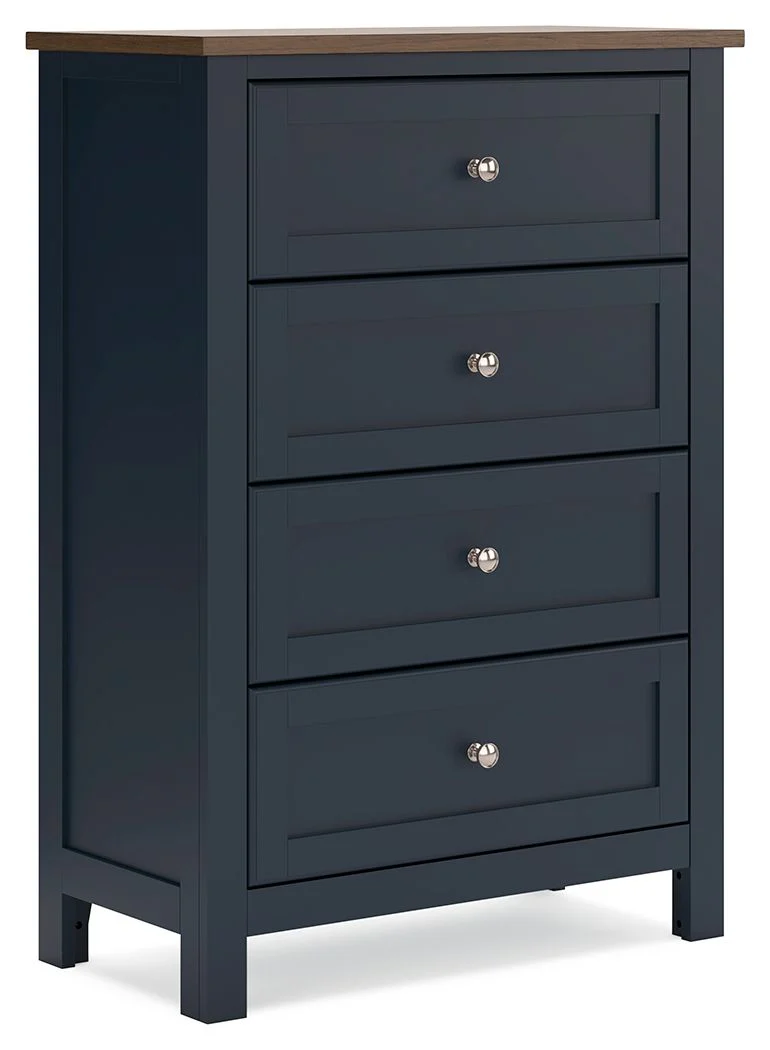 Landocken - Four Drawer Chest - Brown / Blue