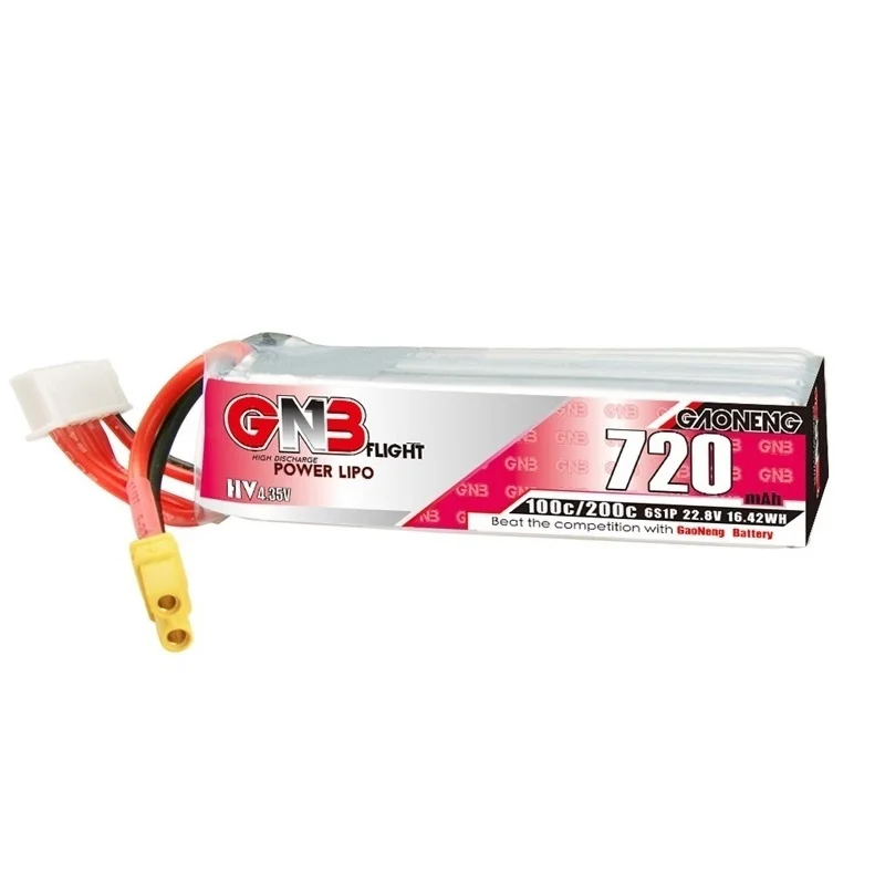 5Pcs/Set GAONENG GNB 1S/2S/3S/4S/6S 720mAh Max 200C HV Lipo Battery for FPV Drone
