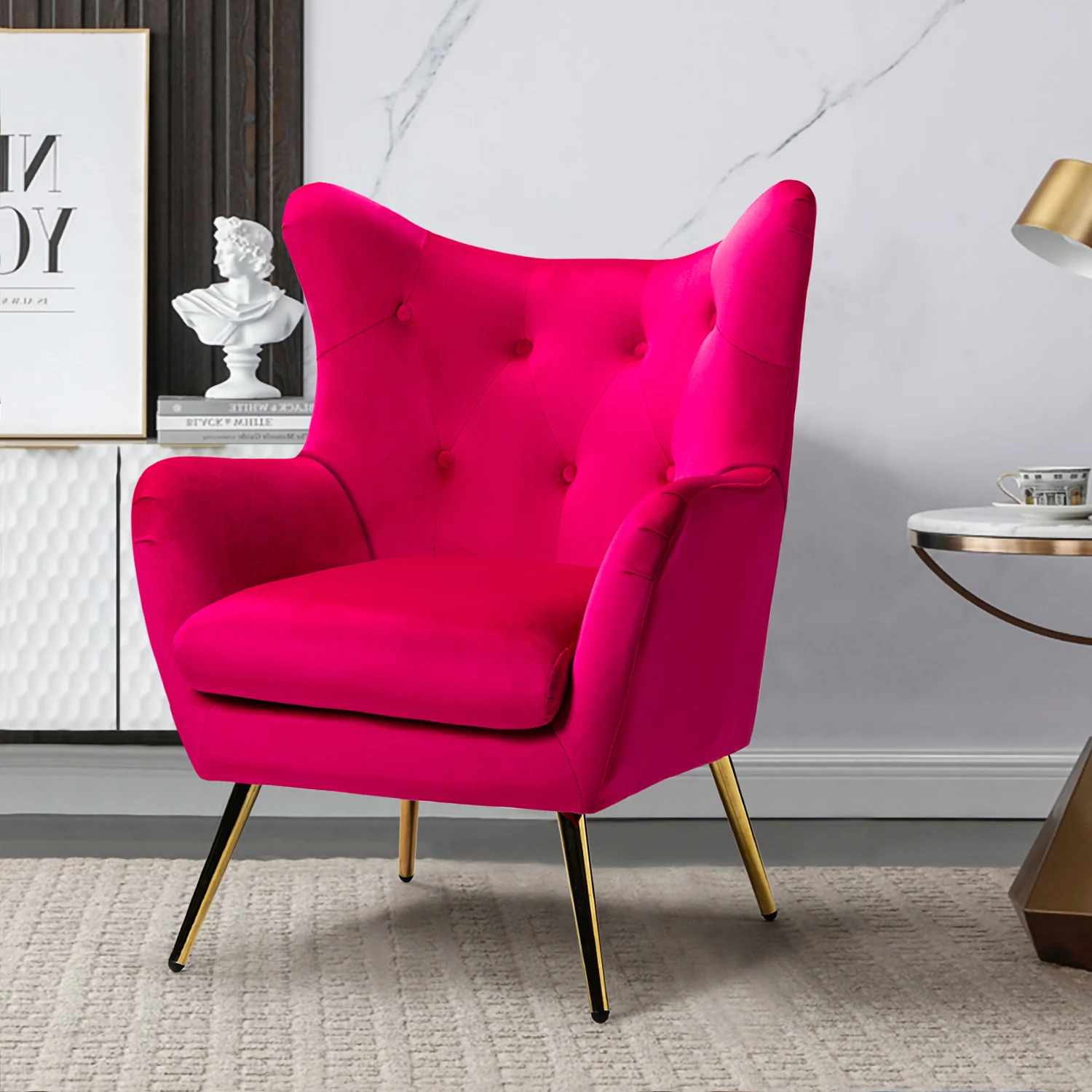 Arama Accent Chair in Fushia