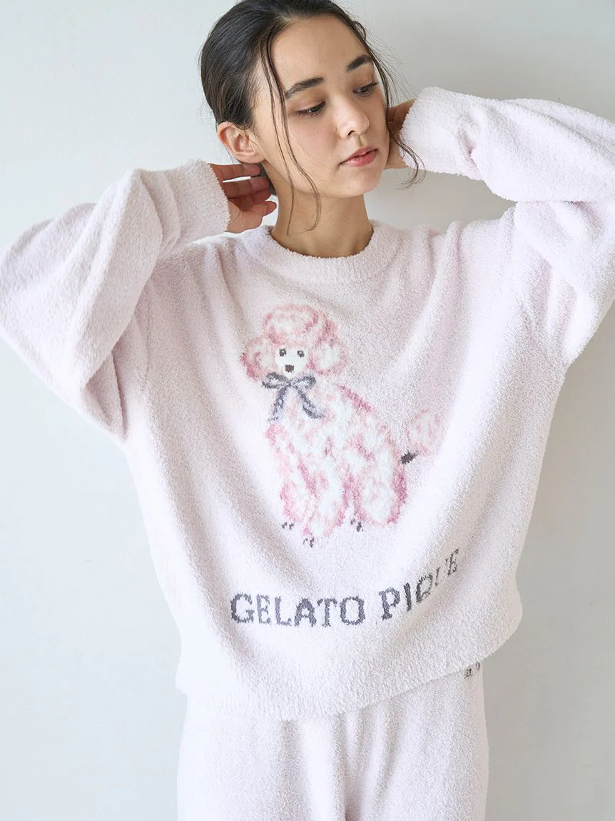 Ribbon Poodle Jacquard Pullover