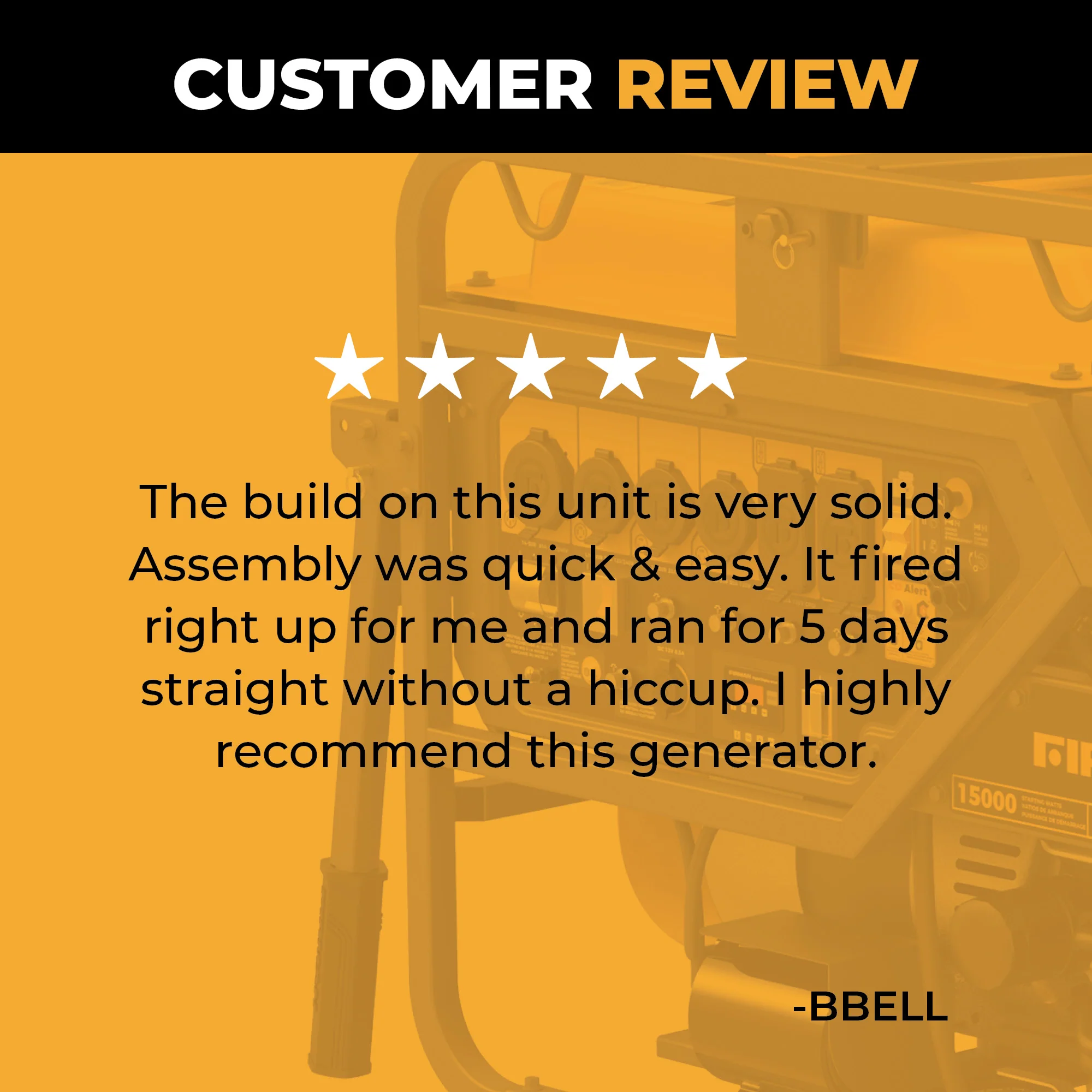 Gas Portable Generator 15000W Electric Start 120/240V with CO Alert