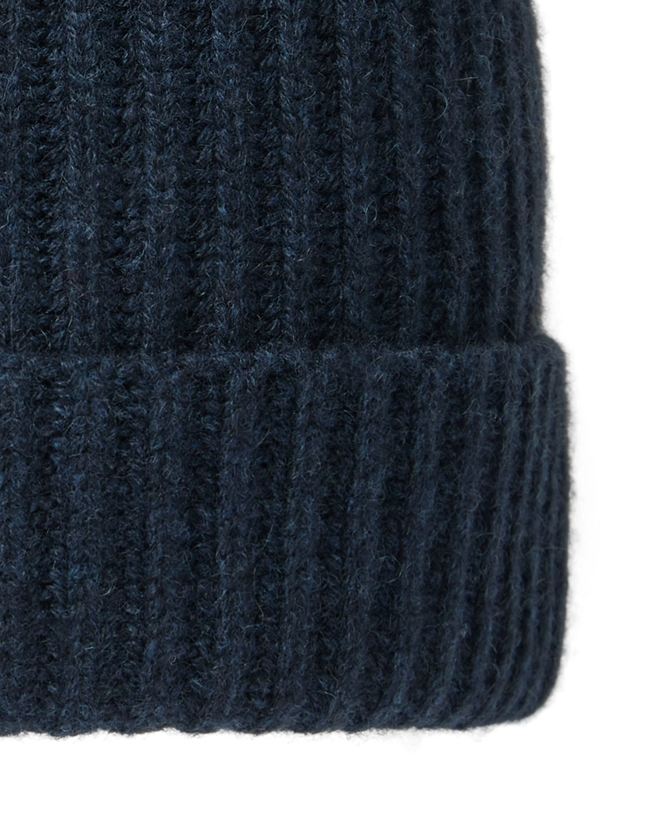 Unisex Ribbed Cashmere Hat Indigo Blue