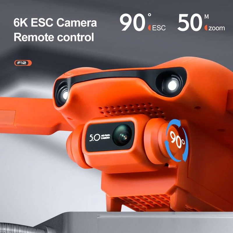 F12 GPS Drone - 4K HD professional 6K HD Dual Camera Wi-Fi FPV RC helicopter Brushless Foldable Quadcopter RC Distance 2KM Professional Camera Drone