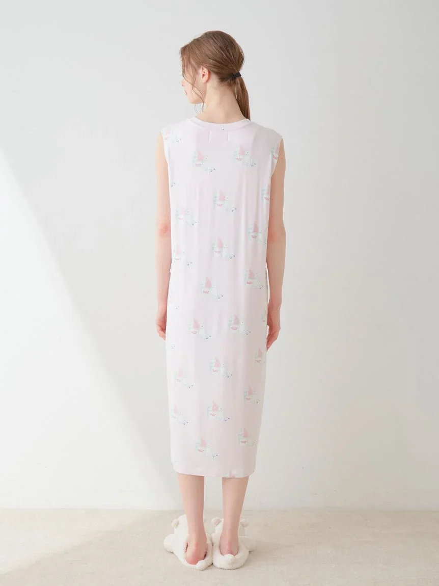 COOL Polar Bear Motif Sleeveless Maxi Dress