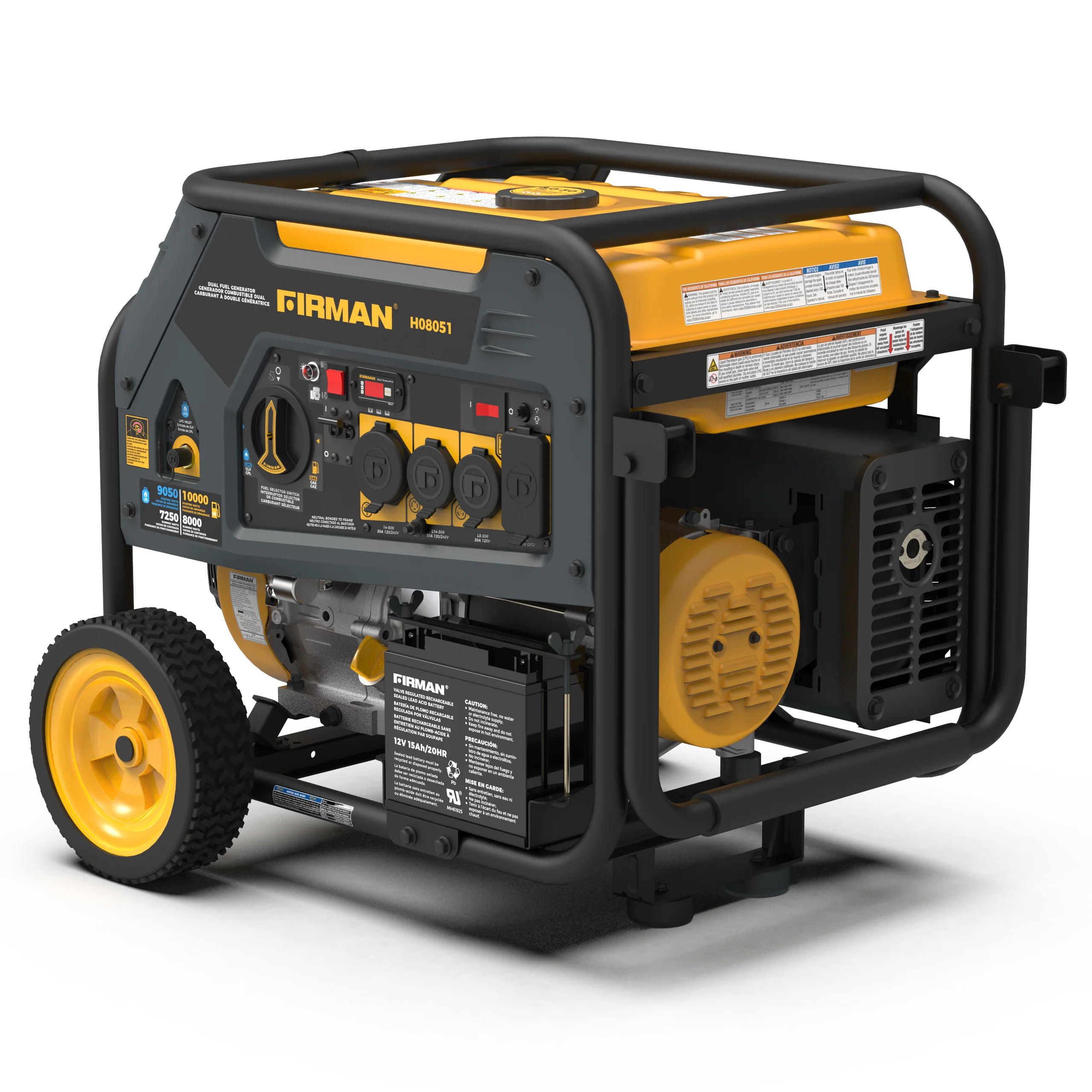 Dual Fuel Portable Generator 8000W Electric Start 120/240V