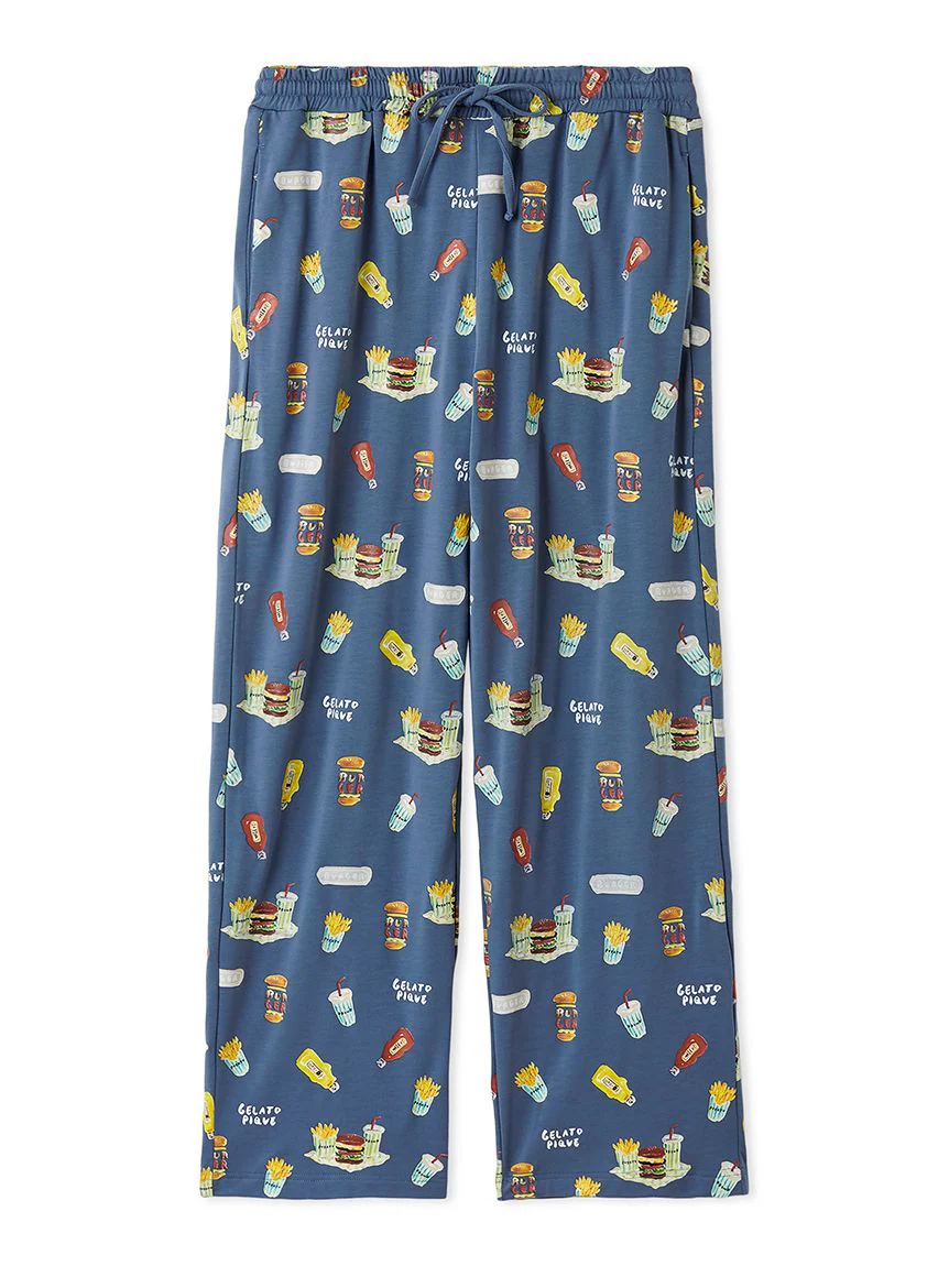 [Hirano Toshiyuki] Men's Hamburger Print Long Pants