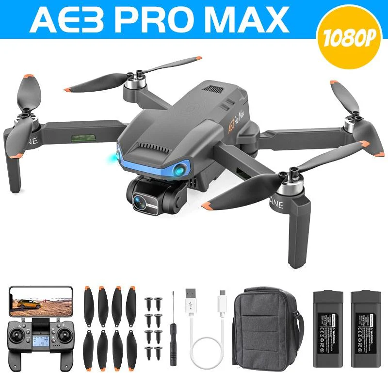 AE3 / AE3 PRO Max GPS Drone - 4K HD Dual Camera Professional Dron FPV EIS 3-Axis Gimbal Radar Obstacle Avoidance Quadcopter RC Toys Professional Camera Drone
