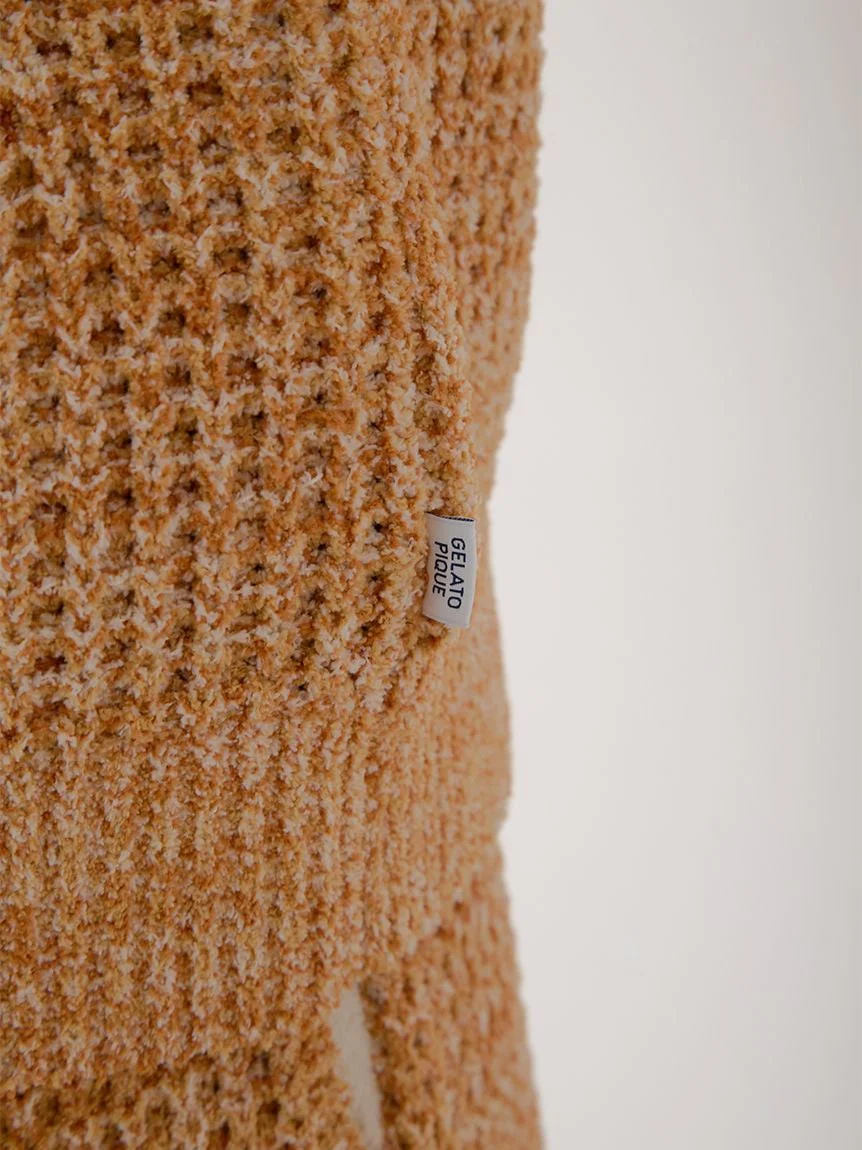 Mens Melange Waffle Knit Cardigan