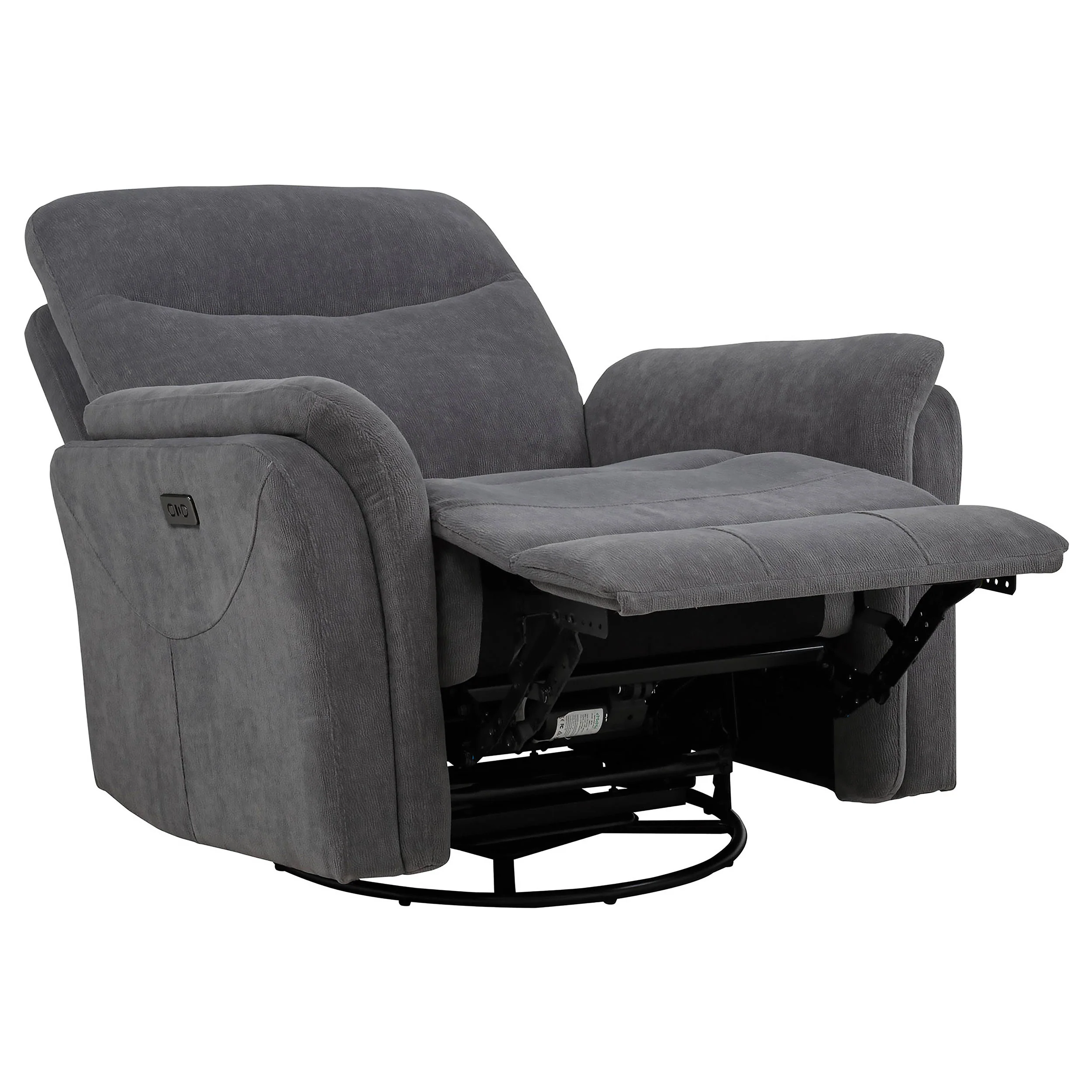 Adler Upholstered Power Swivel Glider Recliner