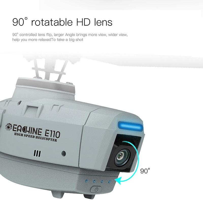 Eachine E110 RC Helicopter C127 Helicopter - 2.4G 720P HD Camera  6-Axis Gyro Optical Flow Localization Flybarless Scale RC Drone Helicopter RTF