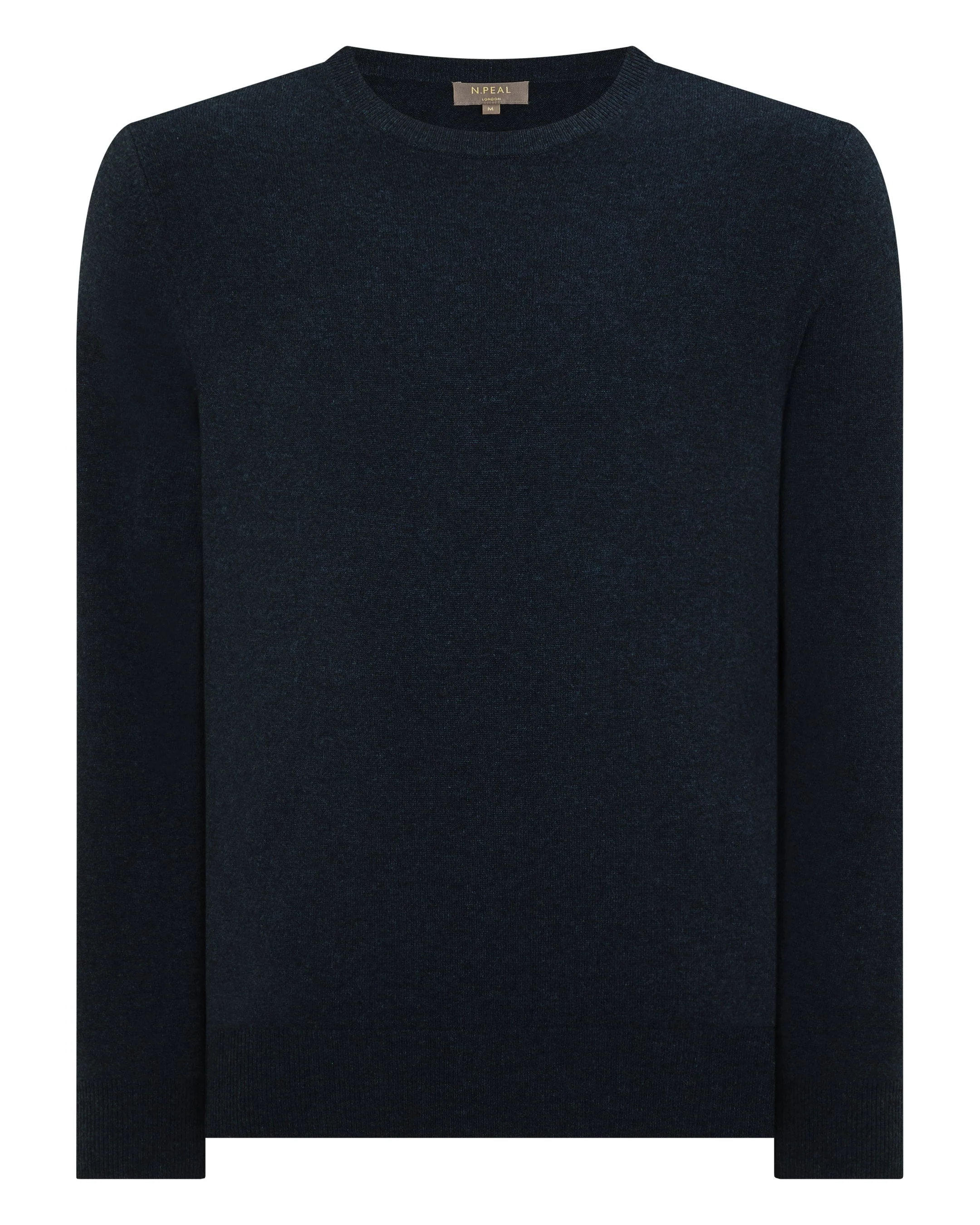Men's Oxford Round Neck Cashmere Jumper Indigo Blue