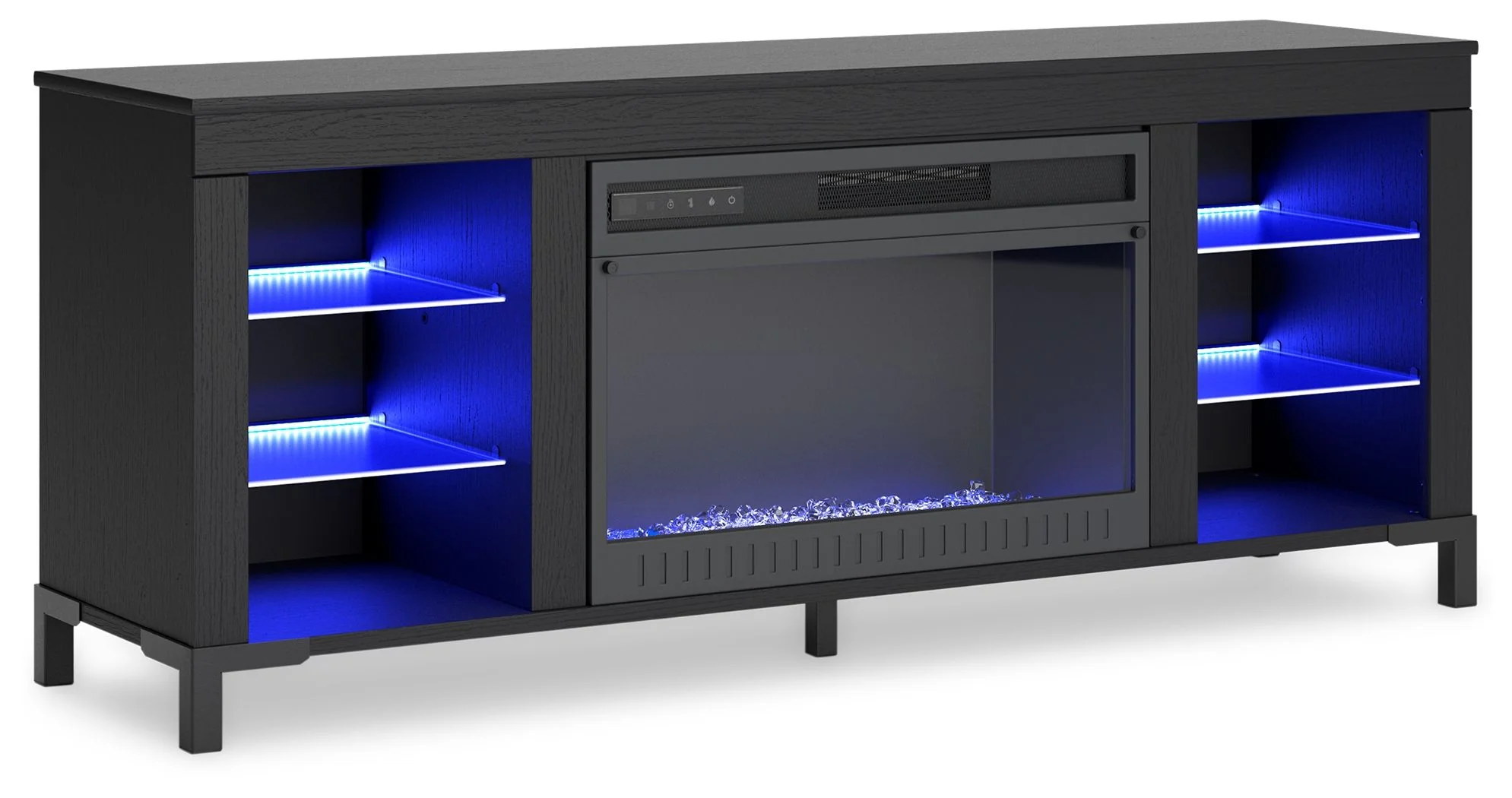 Cayberry - TV Stand With Fireplace - Black