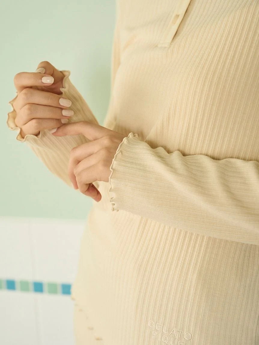 Macaroon Rib Cut-and-sew Pullover