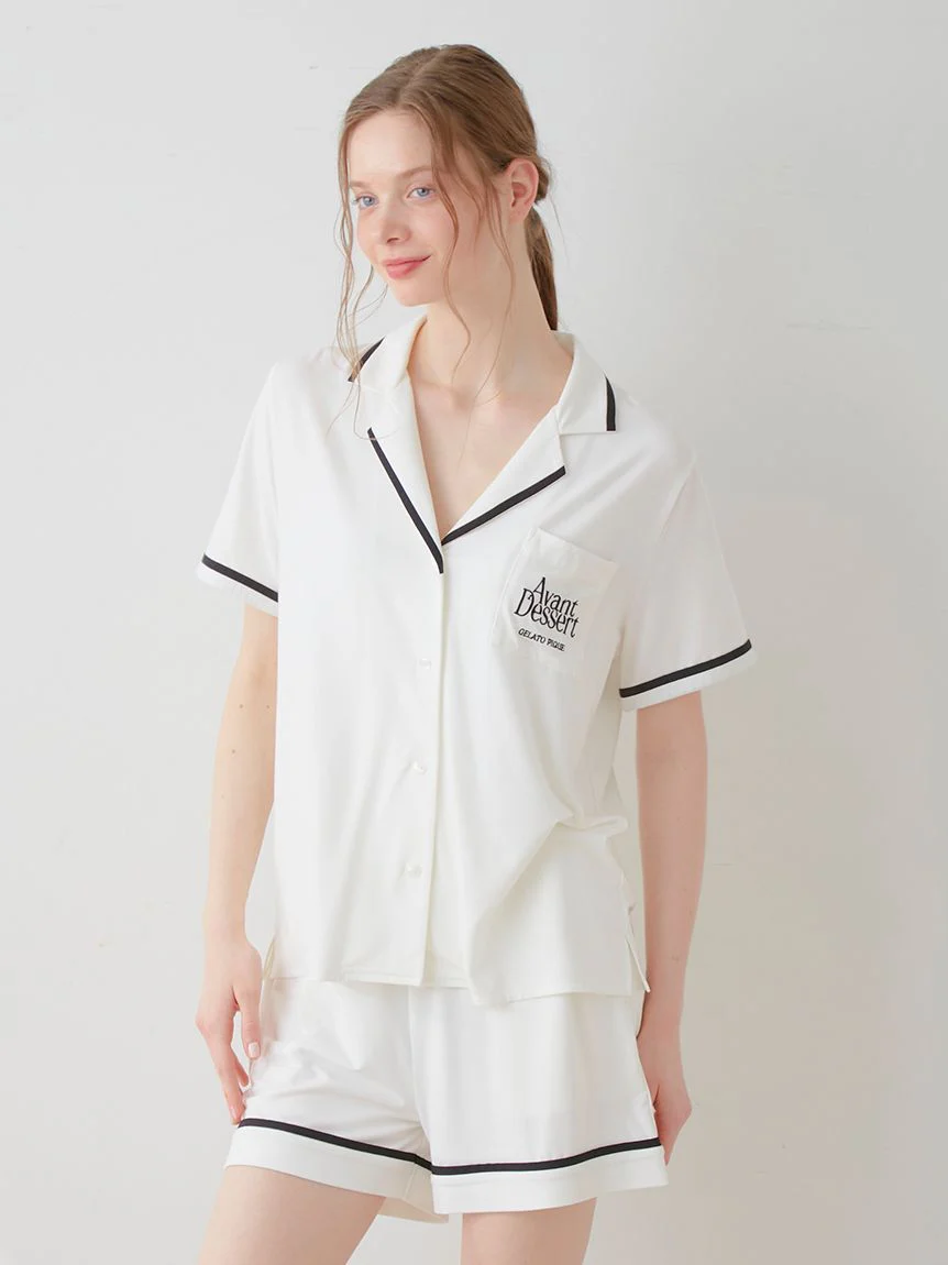COOL Rayon Logo Button-Up Sleep Shirt
