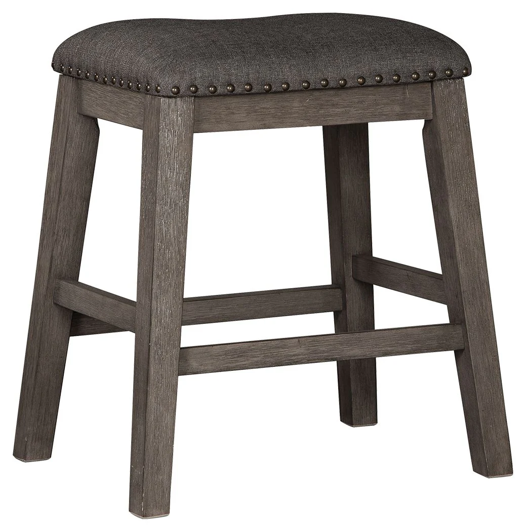 Caitbrook - Upholstered Stool (Set of 2) - Gray