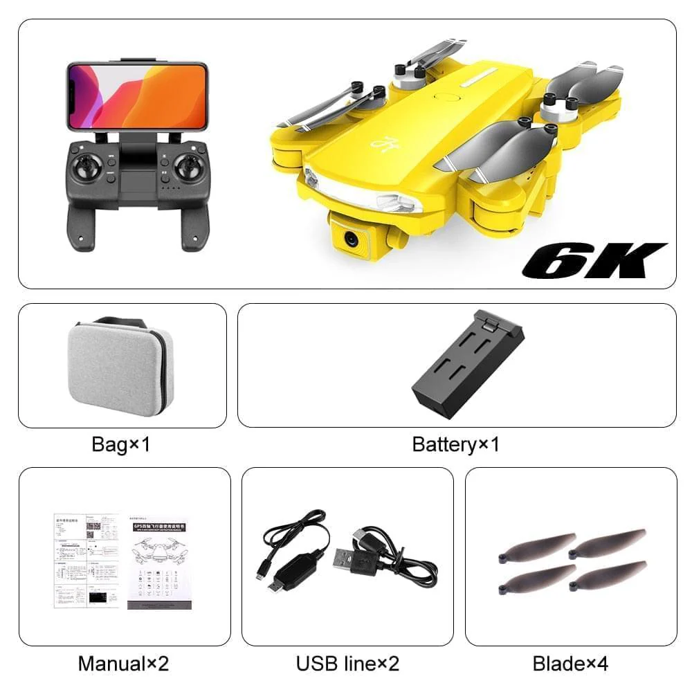 2024 New GPS Drone - 6K HD Camera Professional Aerial Photography Brushless Foldable Quadcopter FPV WIFI RC Distance 2000M Gifts Professional Camera Drone