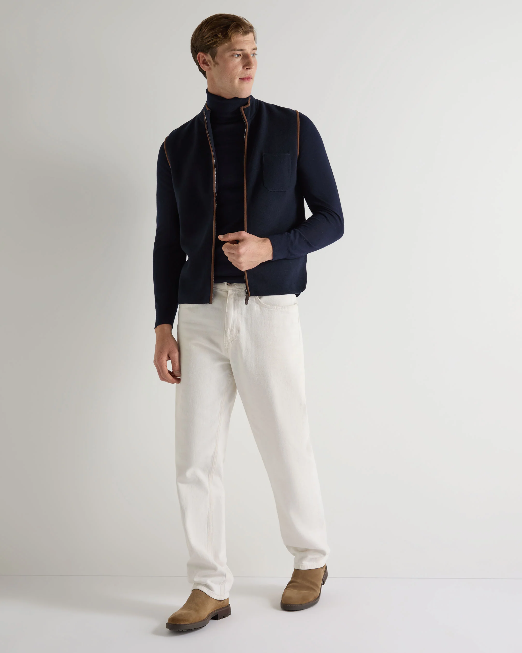 Men's Shaftesbury Cashmere Gilet Navy Blue