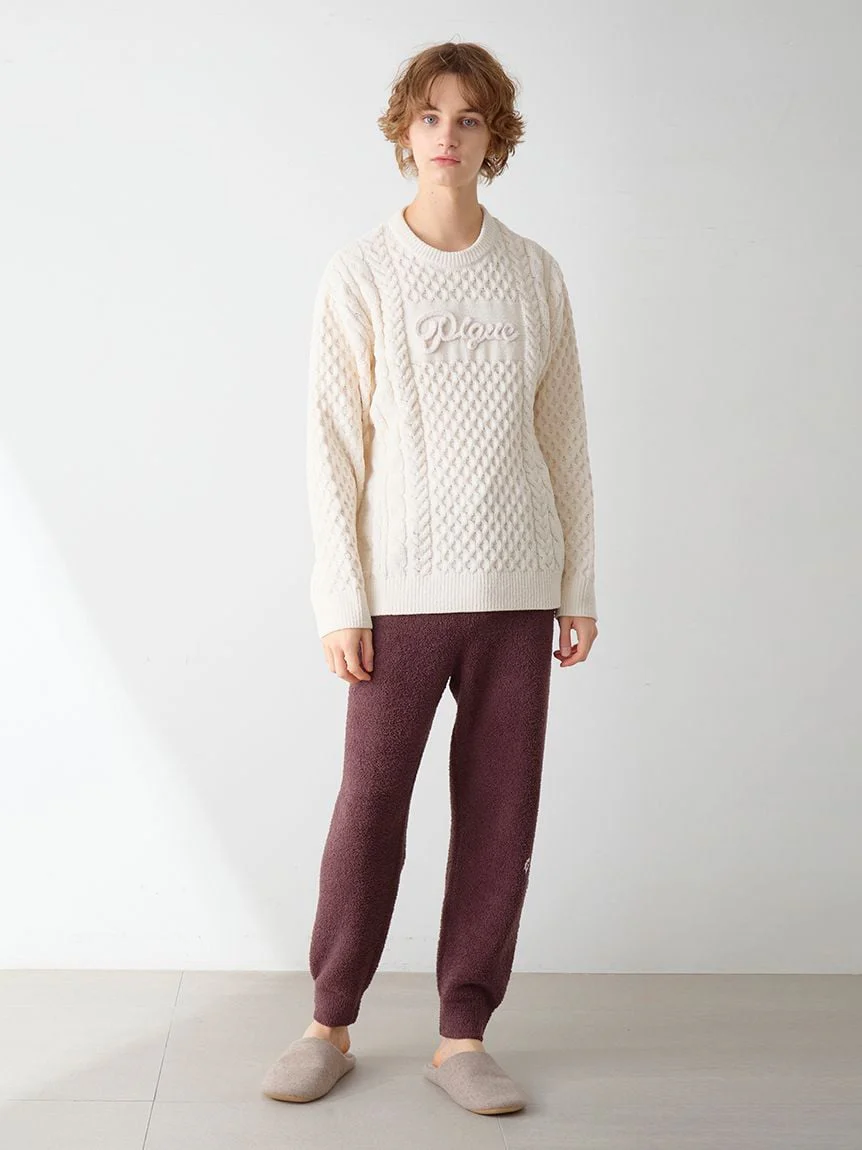 Men's Aran Rope Embroidery Logo Pullover