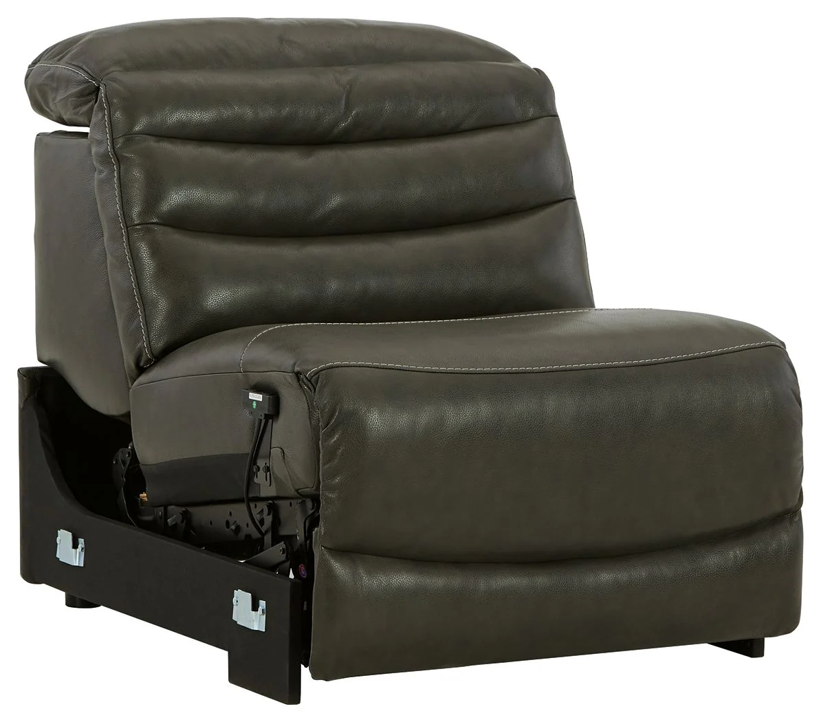 Center Line - PWR Armless REC w/Adj Headrest - Dark Gray