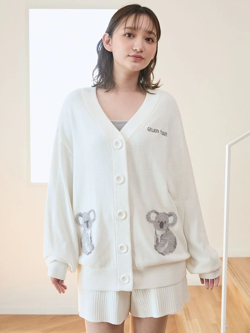 Koala Jacquard Airy Moco Cardigan