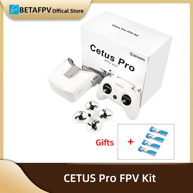 BETAFPV Cetus Pro FPV Kit - with Brushless Motors VR02 Goggles Literadio2 SE Transmitter BT2.0 450mah 1S Battery