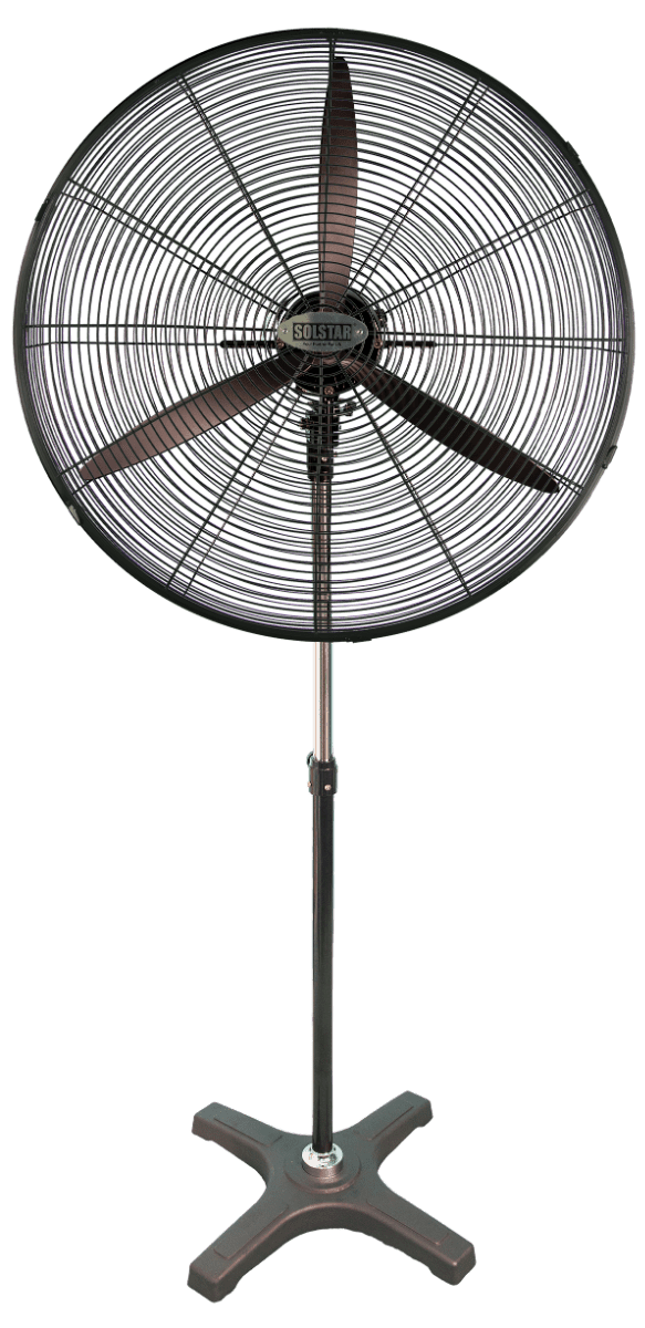 Dynastar 26 inch Industrial Black 220 volt Fan FA2603UBX-BK SS  220v 240 volt 50 hz