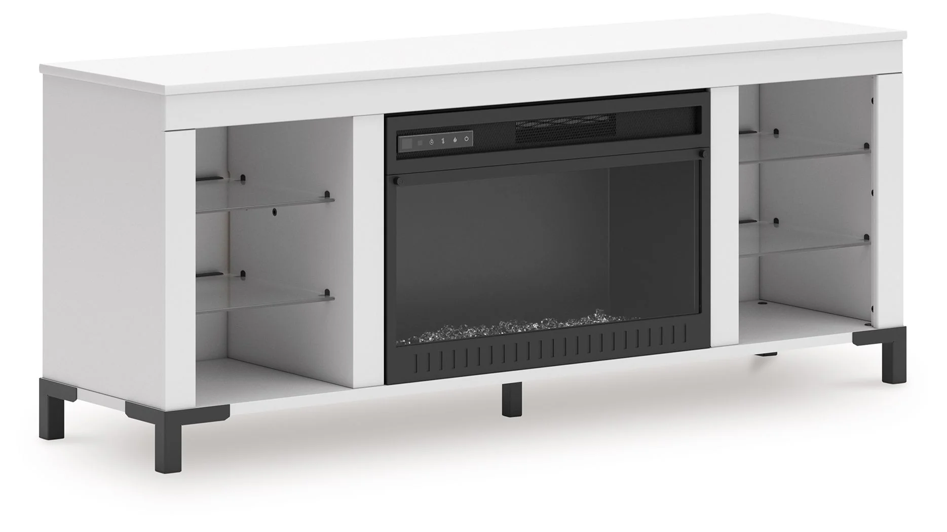 Brollevi - TV Stand With Fireplace - White