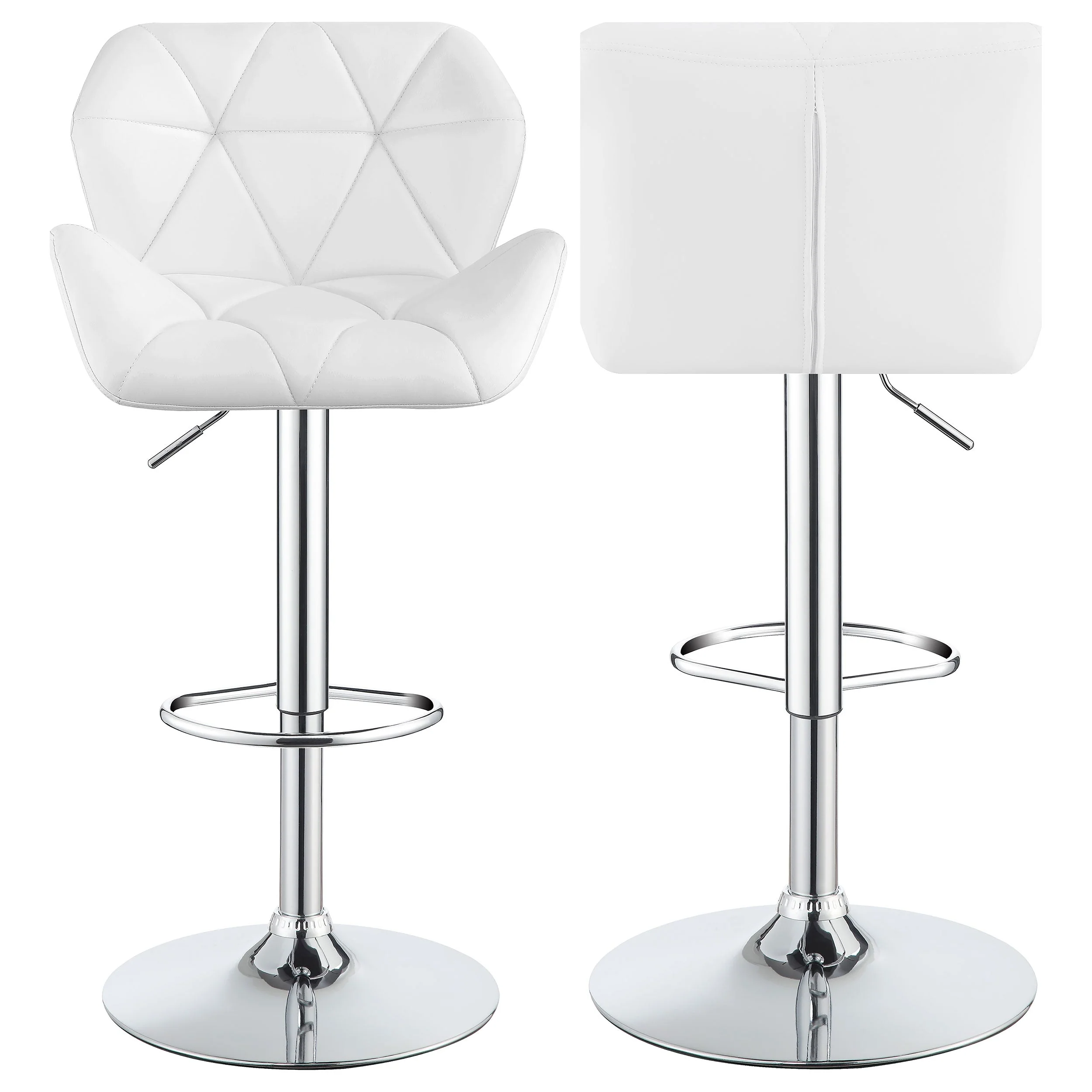 Berrington Upholstered Adjustable Bar Stool Grey (Set of 2)