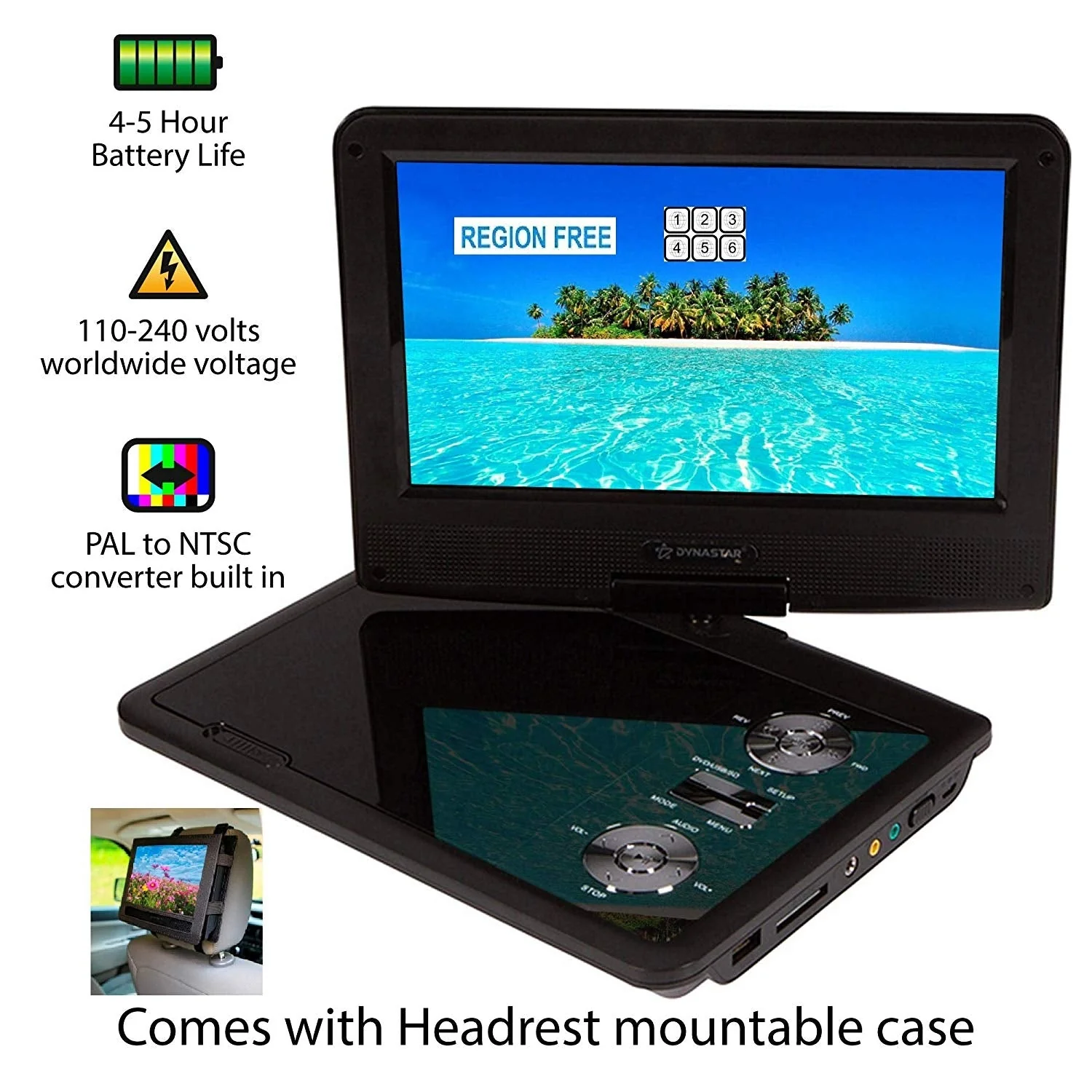 Dynastar Region Free Portable DVD Player 9