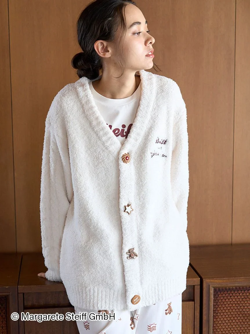 [Steiff] Unisex Powder 55PB Jacquard Cardigan