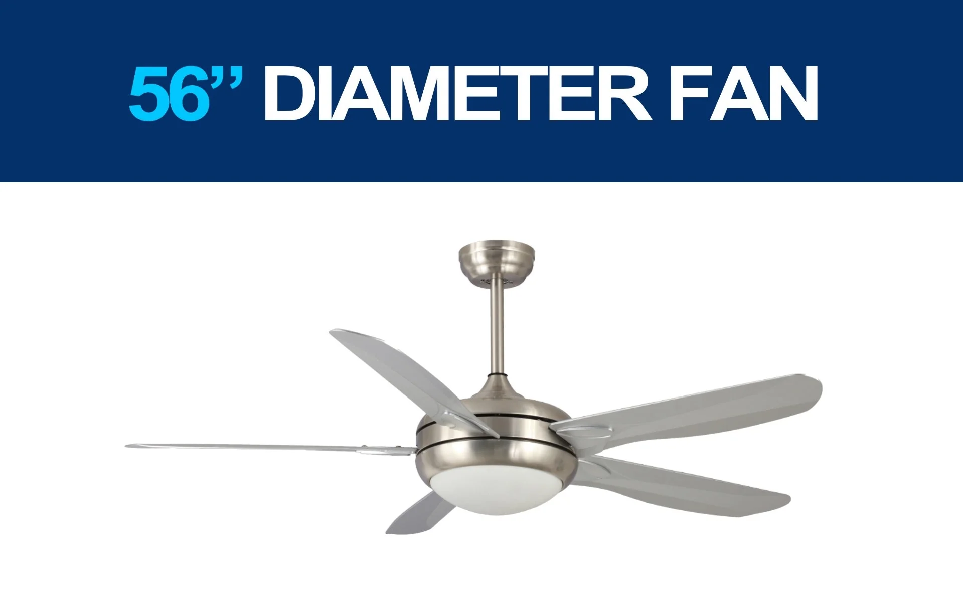Daewoo 220 volt ceiling fan Nickel with LED light remote 5 blades 220v 240 volts 50 hz DE-56CFB01