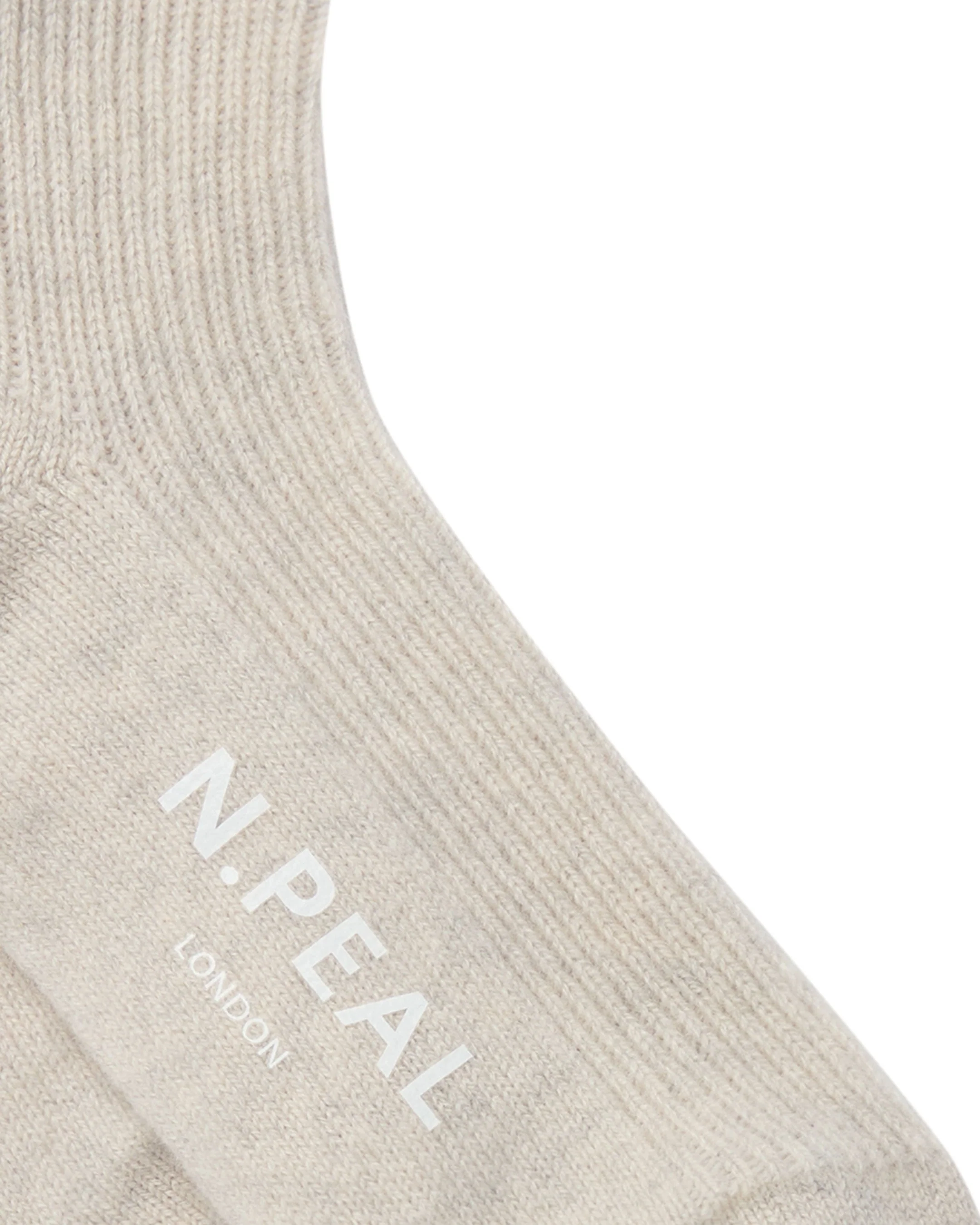 Unisex Cashmere Rib Bed Socks Pebble Grey