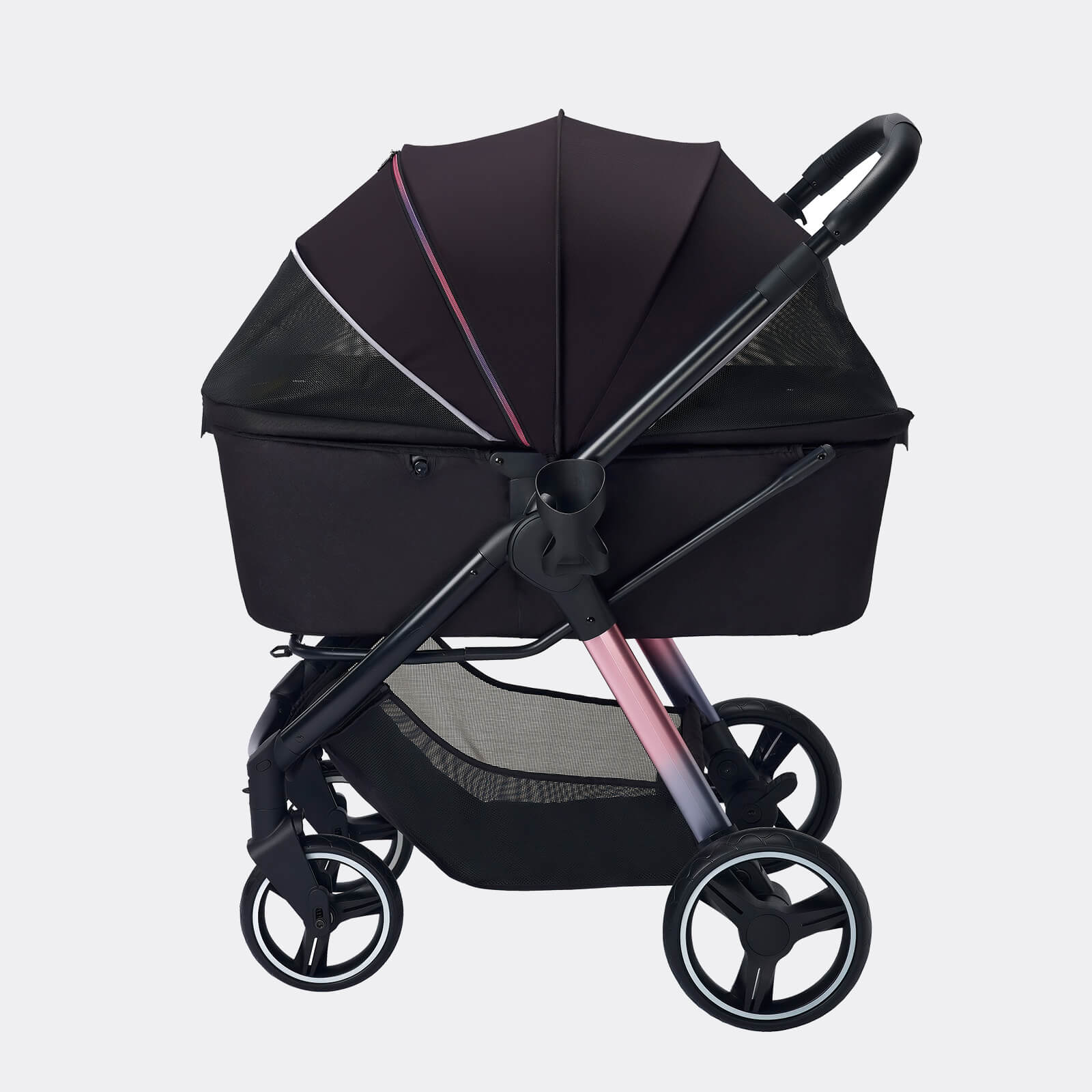 Retro Luxe Pet Stroller, Medium 4-Wheel Luxury Dog-Cat Stroller