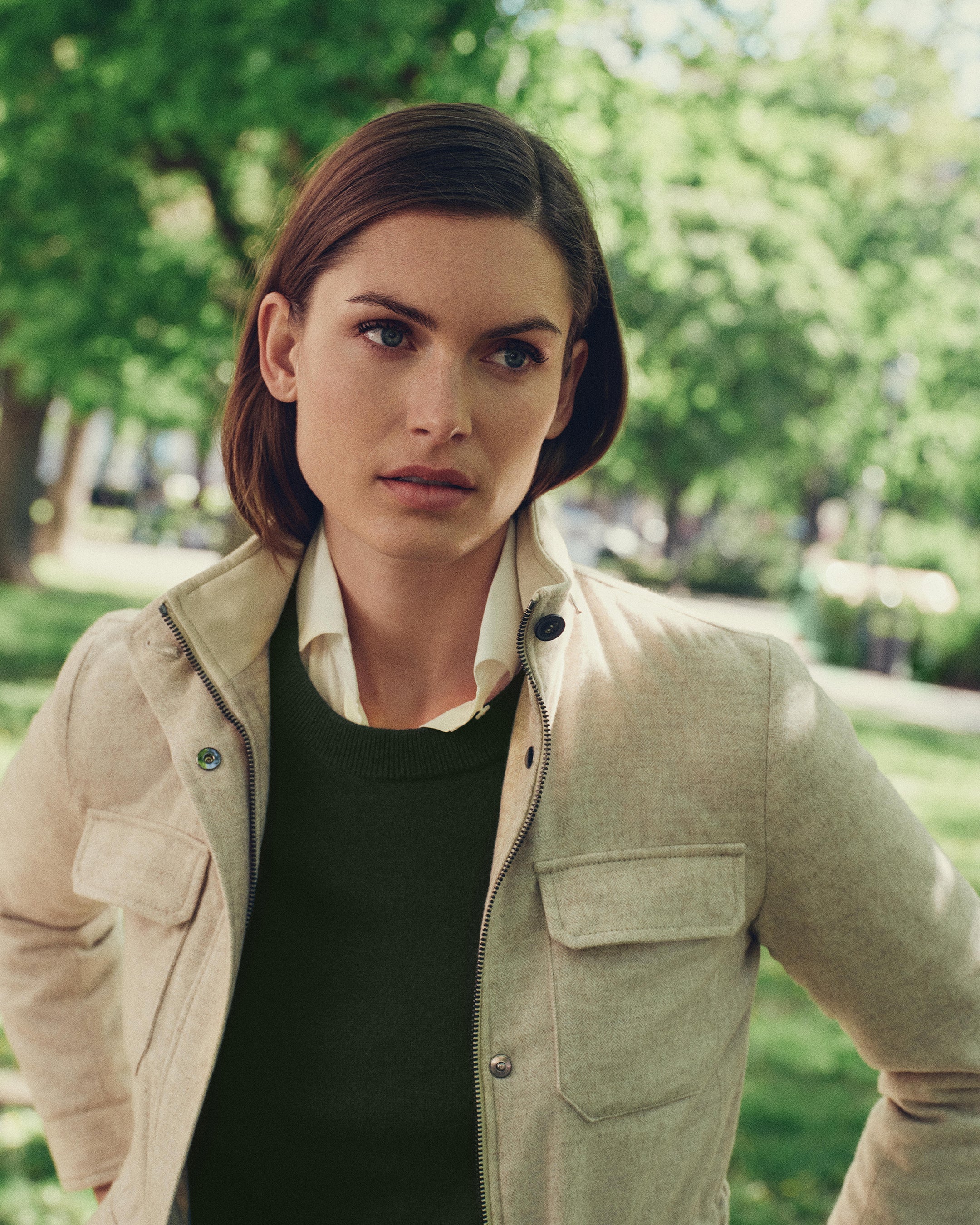 Women's Avola Herringbone Jacket Beige Brown