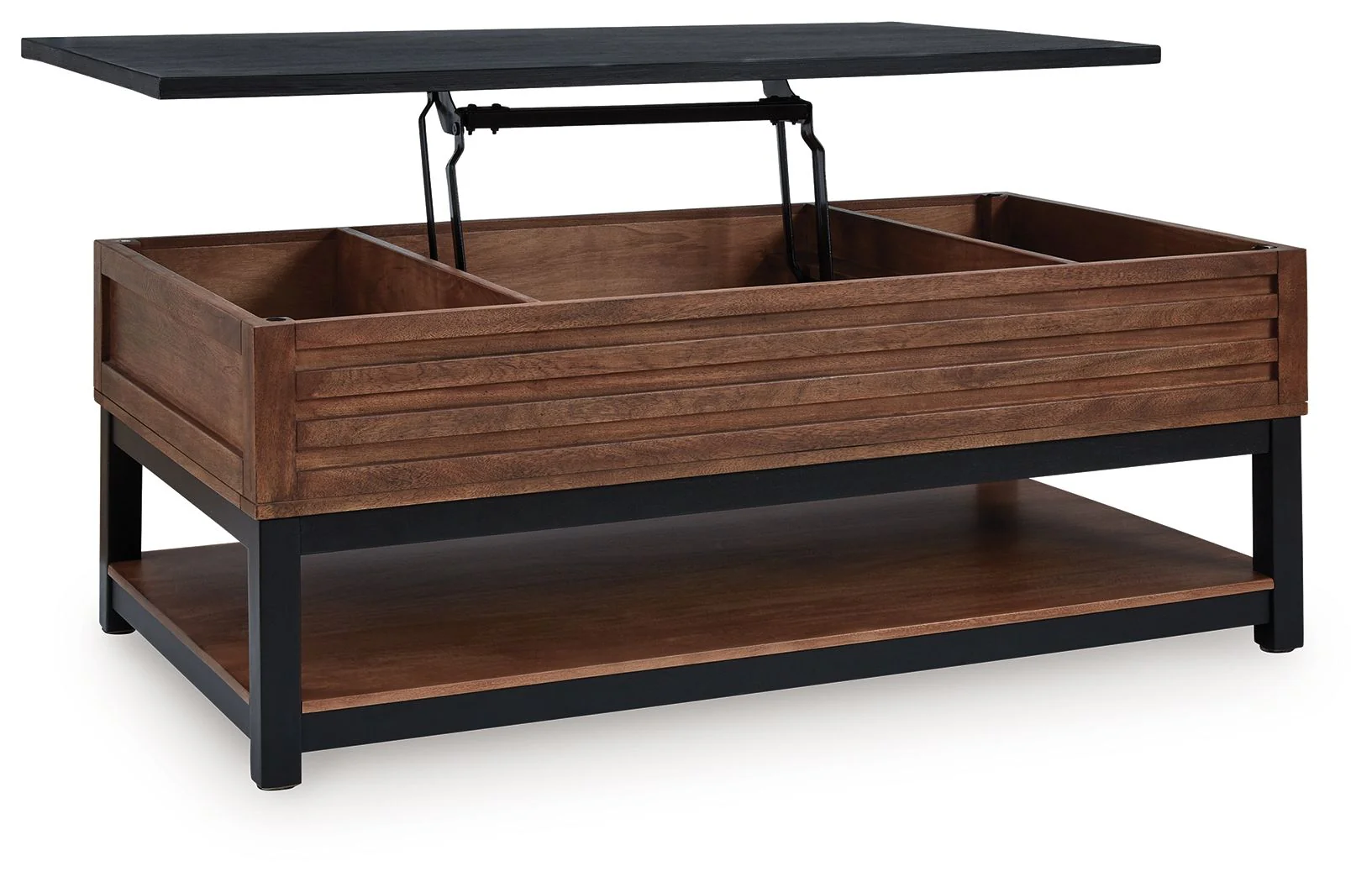 Kallari - Lift Top Cocktail Table - Warm Brown / Black