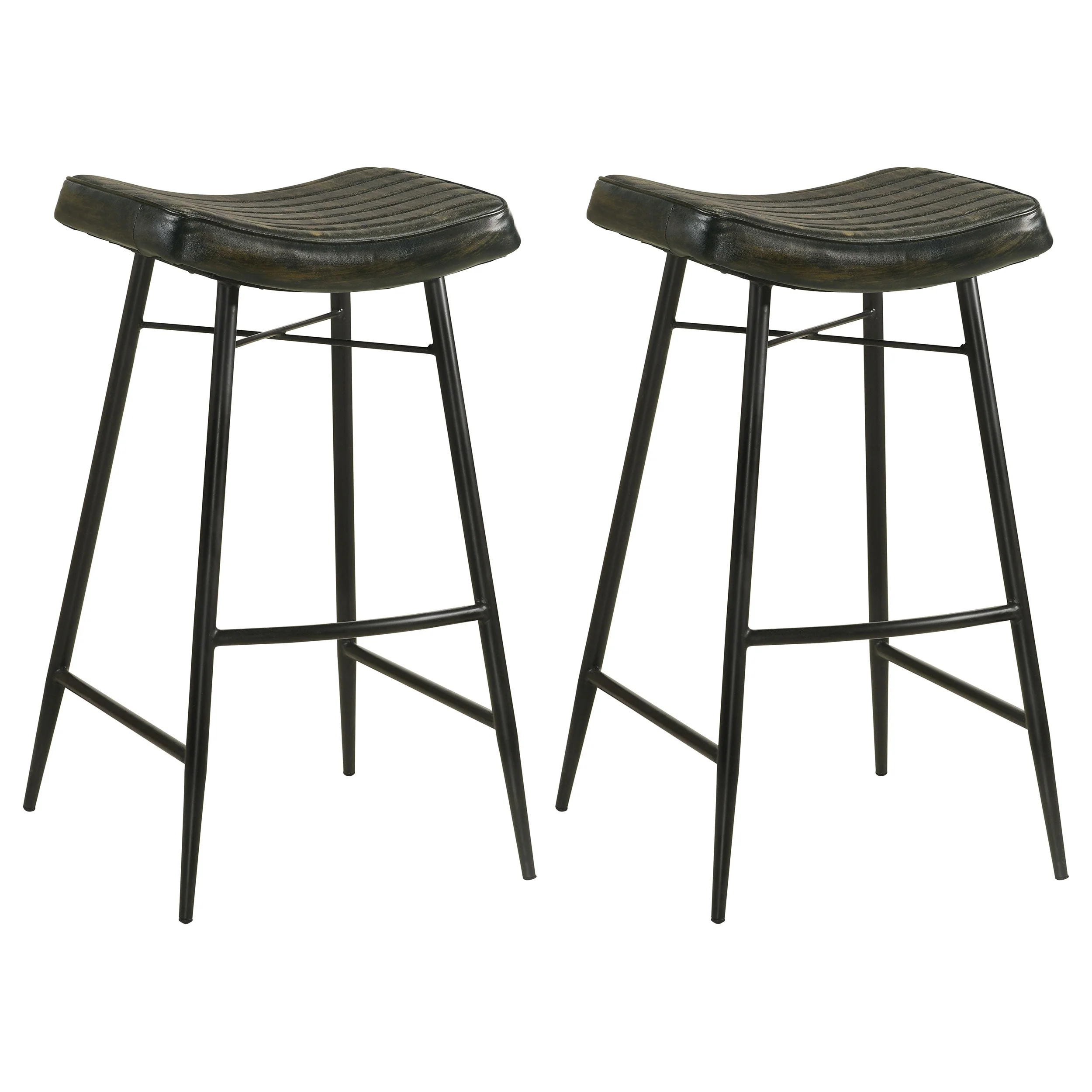 Bayu Leather Upholstered Bar Stool Antique Camel (Set of 2)