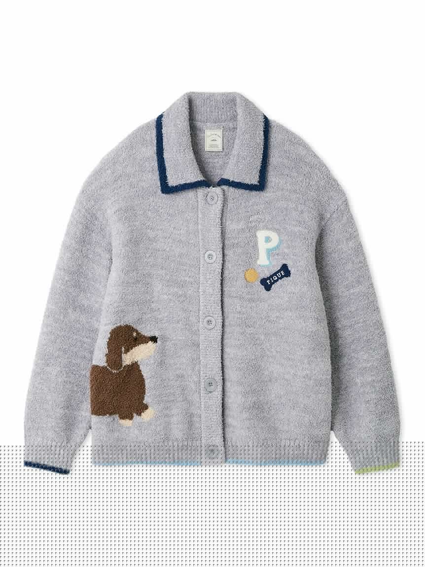 Baby Moco Dachshund Jacquard Cardigan