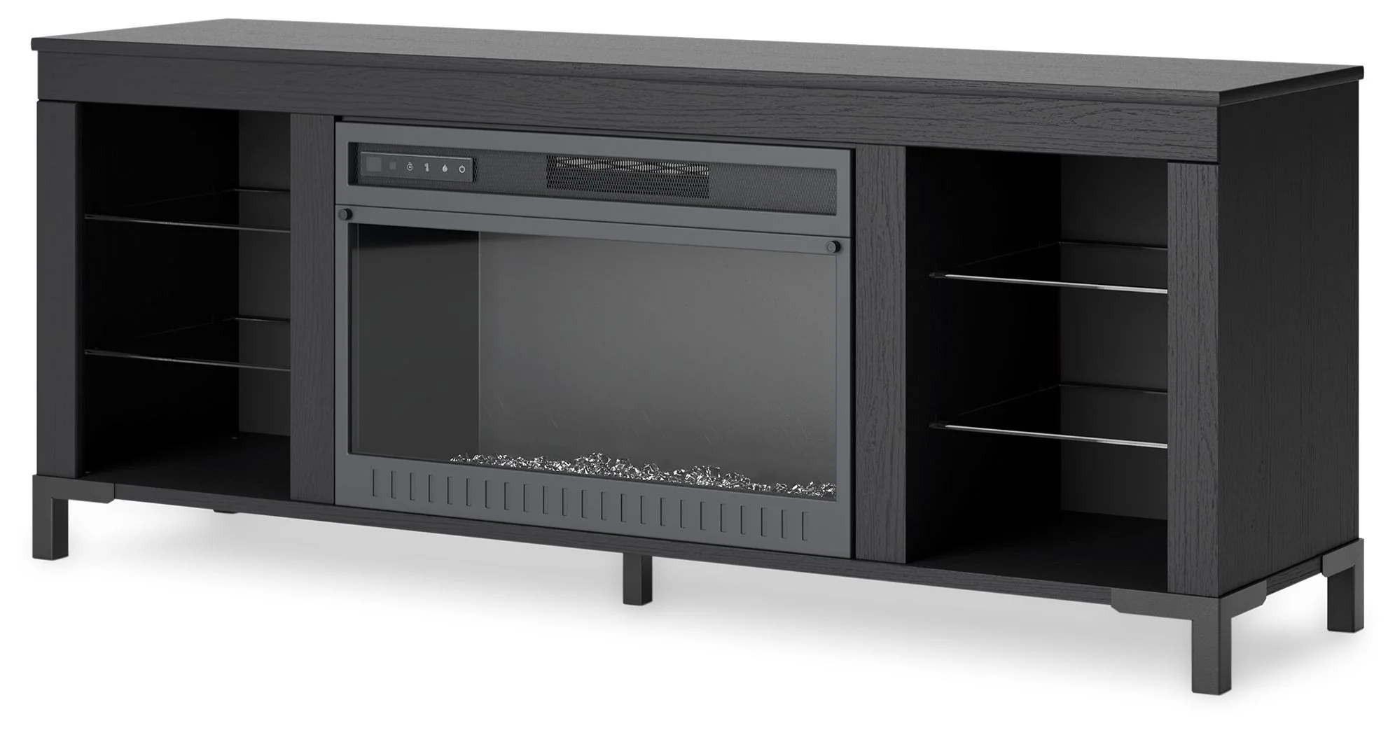Cayberry - TV Stand With Fireplace - Black
