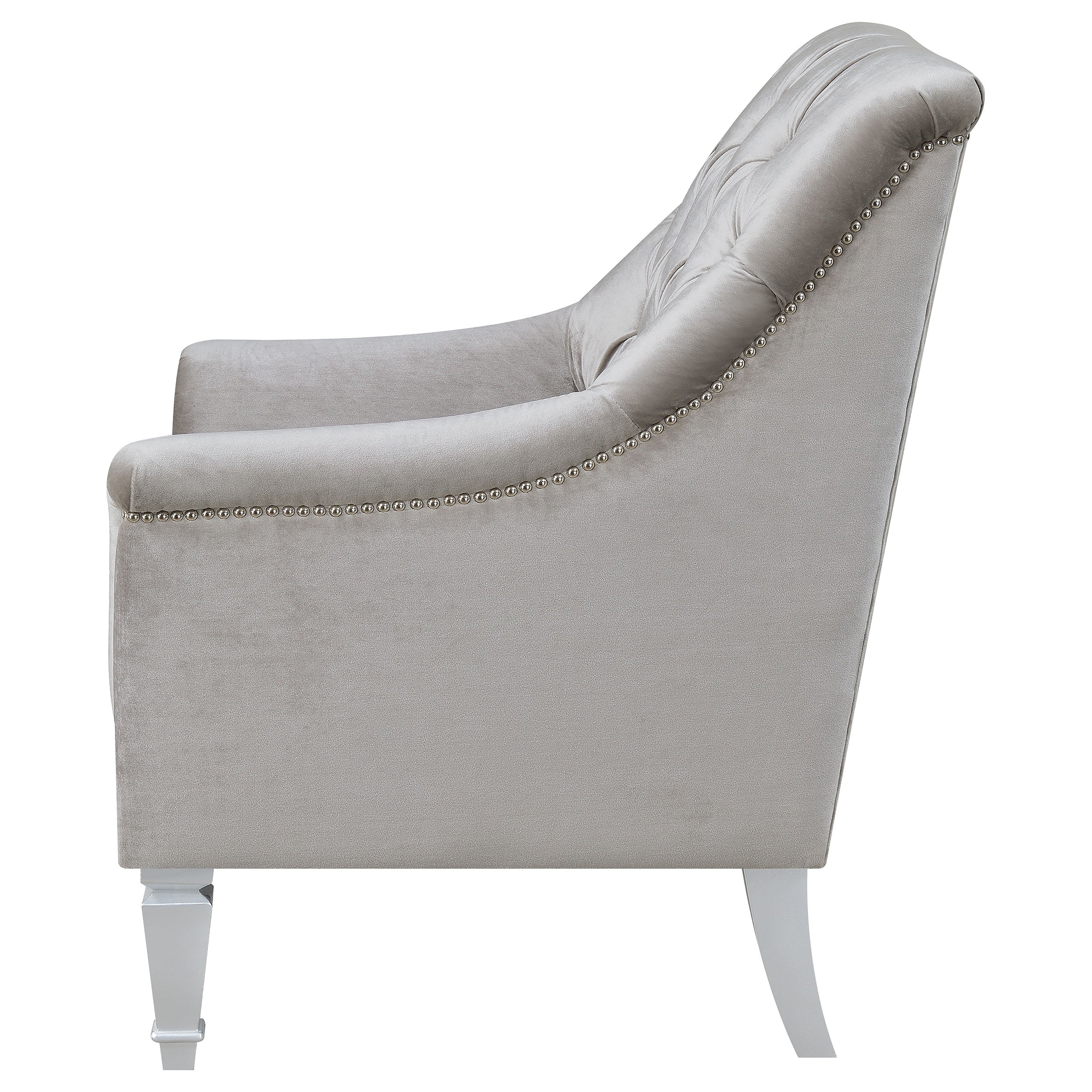 Avonlea Fabric Upholstered Sloped Arm Chair Grey Fabric