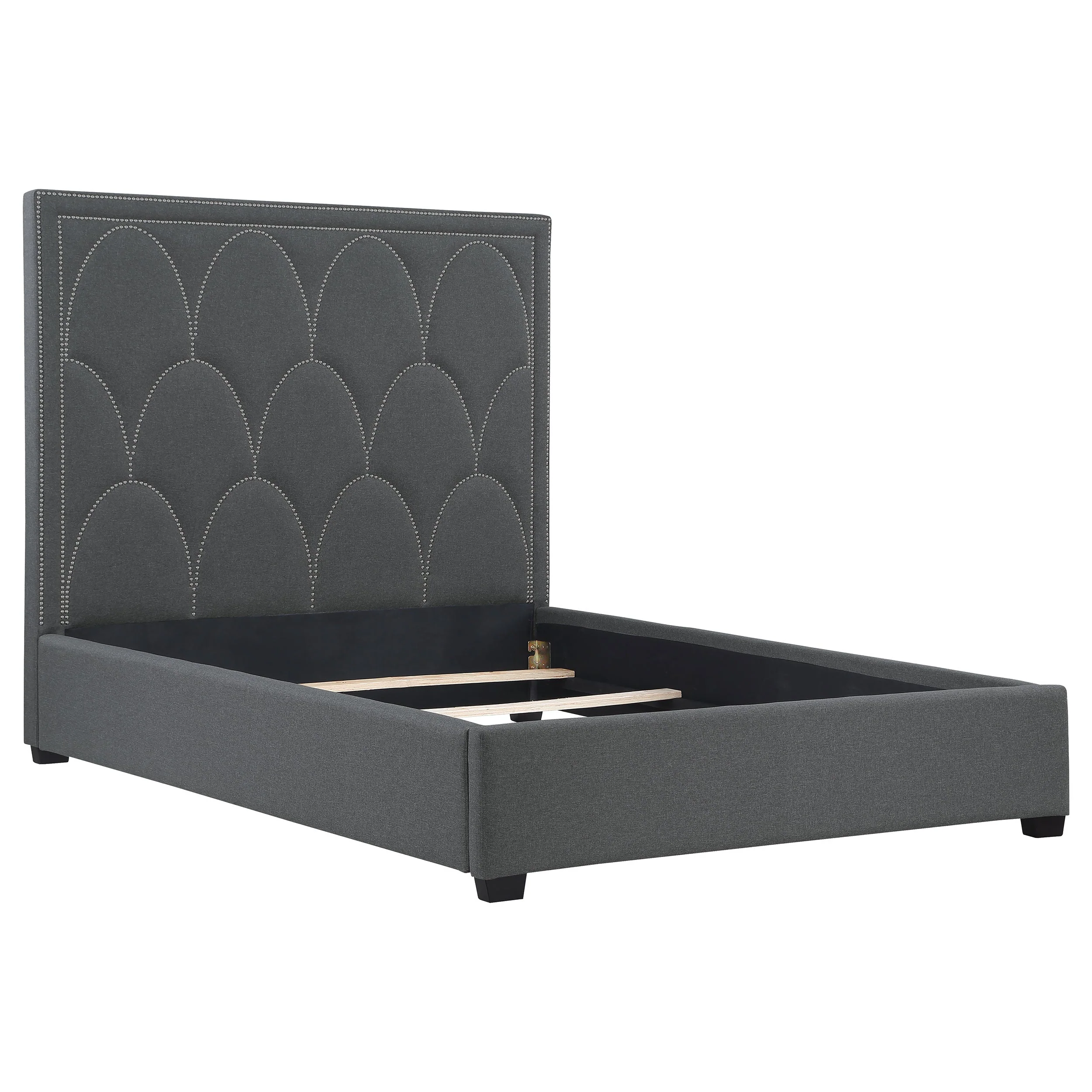Bowfield Upholstered  Panel Bed Charcoal