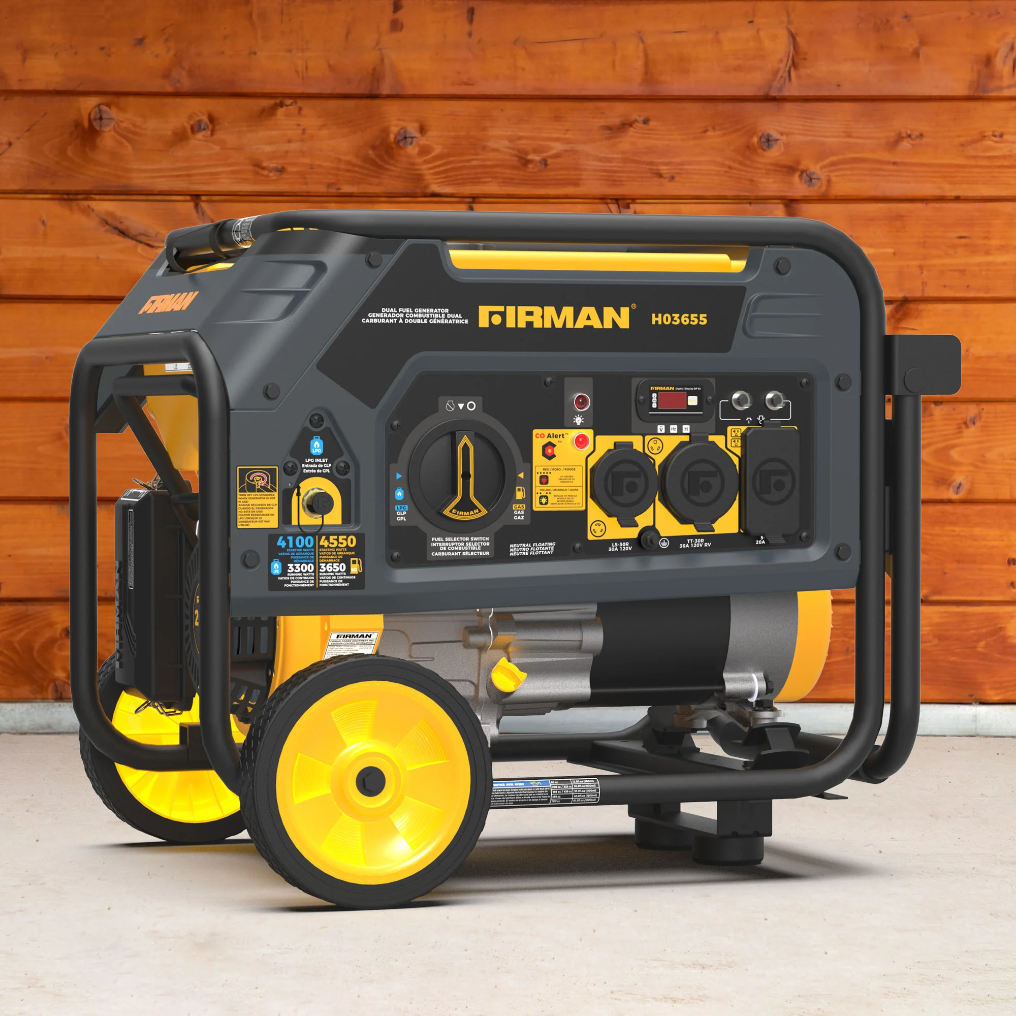 Dual Fuel Portable Generator 4550/3650W Recoil Start