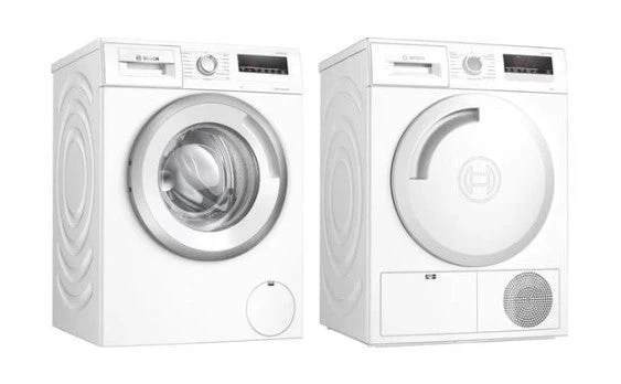 Bosch 220 volt Washer WAU28PH9GB 9 KG Front Load Washer and Bosch 220 volt Dryer ATN83201GB 8 KG Electric Clothes Dryer 220v 240 volt 50 hz