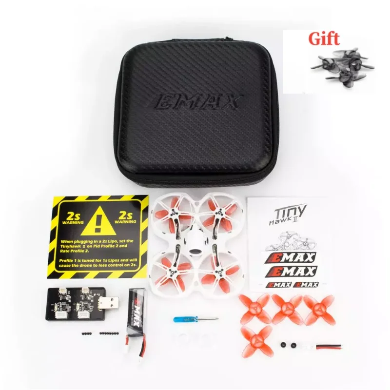 EMAX Tinyhawk II - Indoor FPV Racing Drone RC Toy Quadcopter 16000KV RunCam Nano2 700TVL 37CH 25-100-200mW VTX 1S-2S BNF