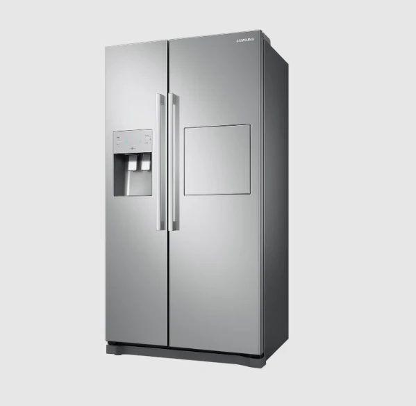 Samsung 220 volt side by side refrigerator RS50N3912SA with ice water dispenser and home bar door 220v 240 volts