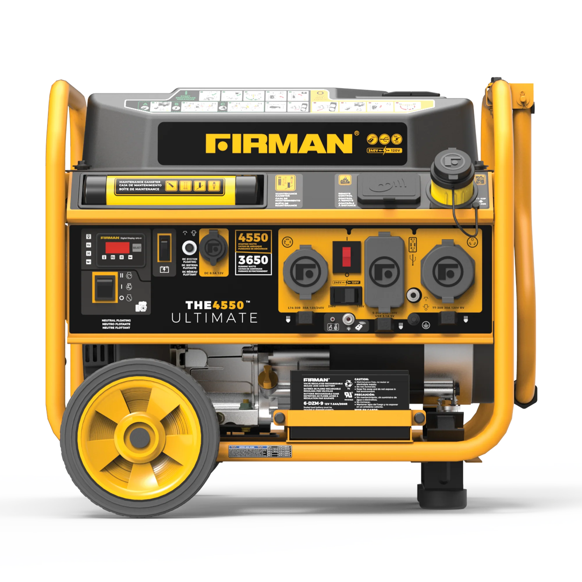 Gas Portable Generator 4550W Remote Start 120/240V